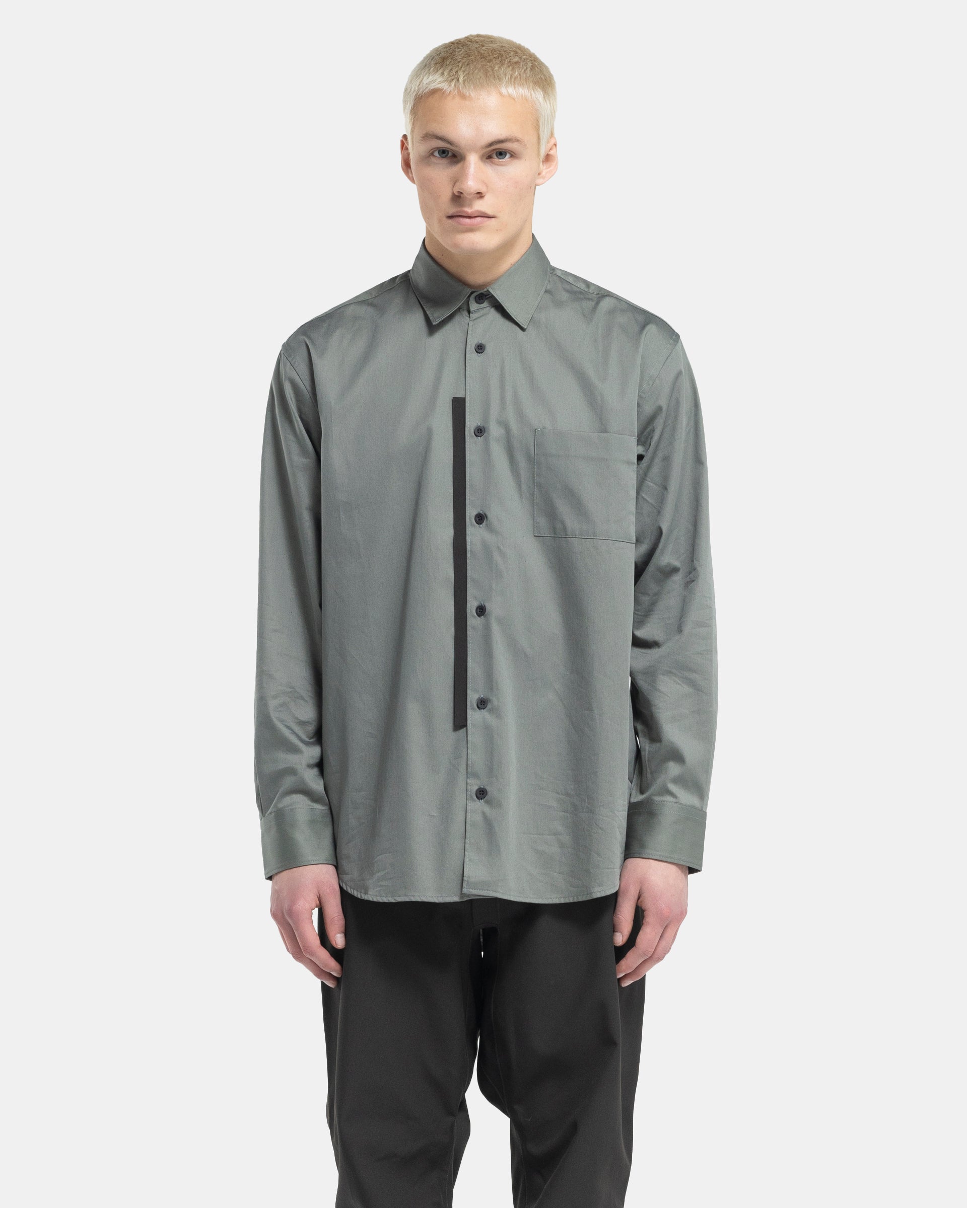 Popelin L/S Shirt in Washed Sage