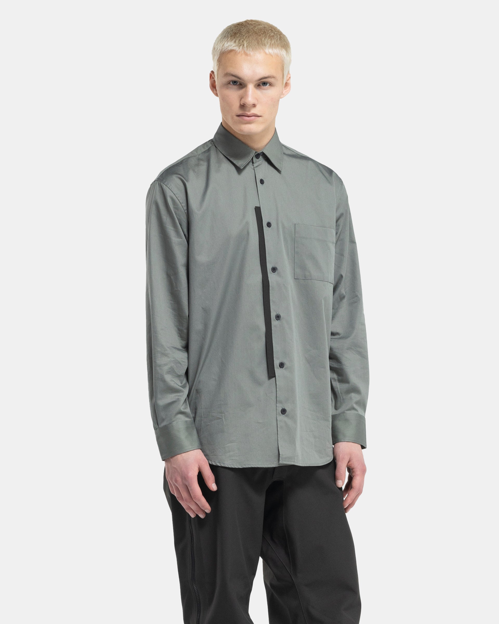 Popelin L/S Shirt in Washed Sage