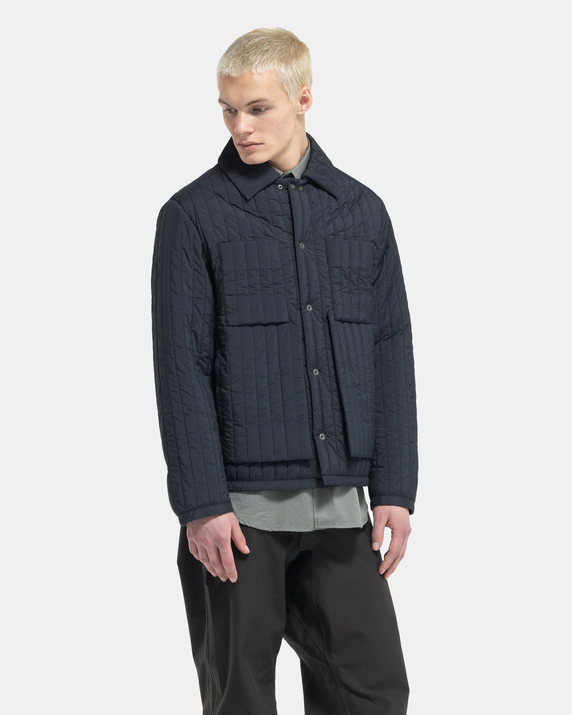 Quilted Worker Jacker in Black