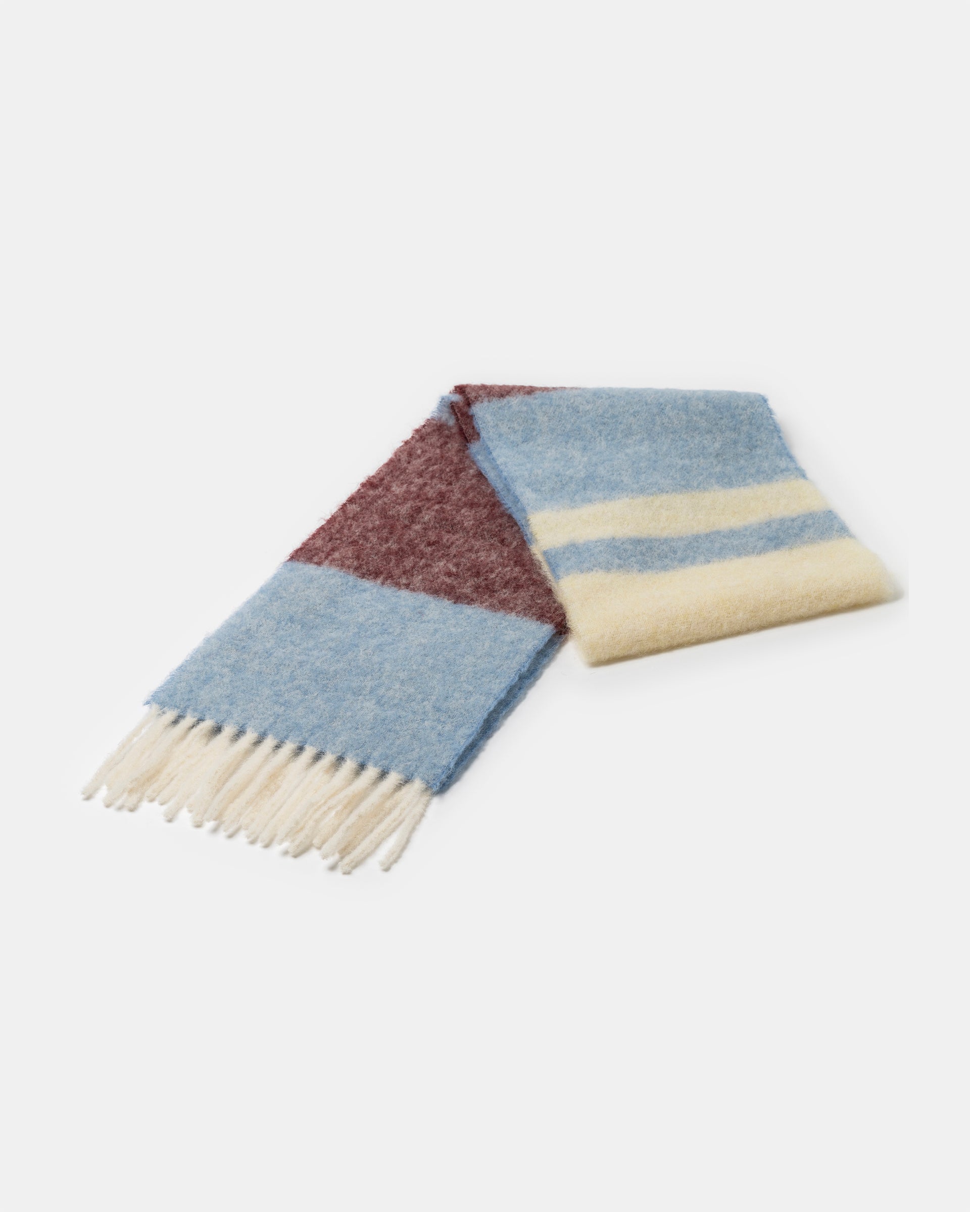 Striped Mohair Scarf in Opal
