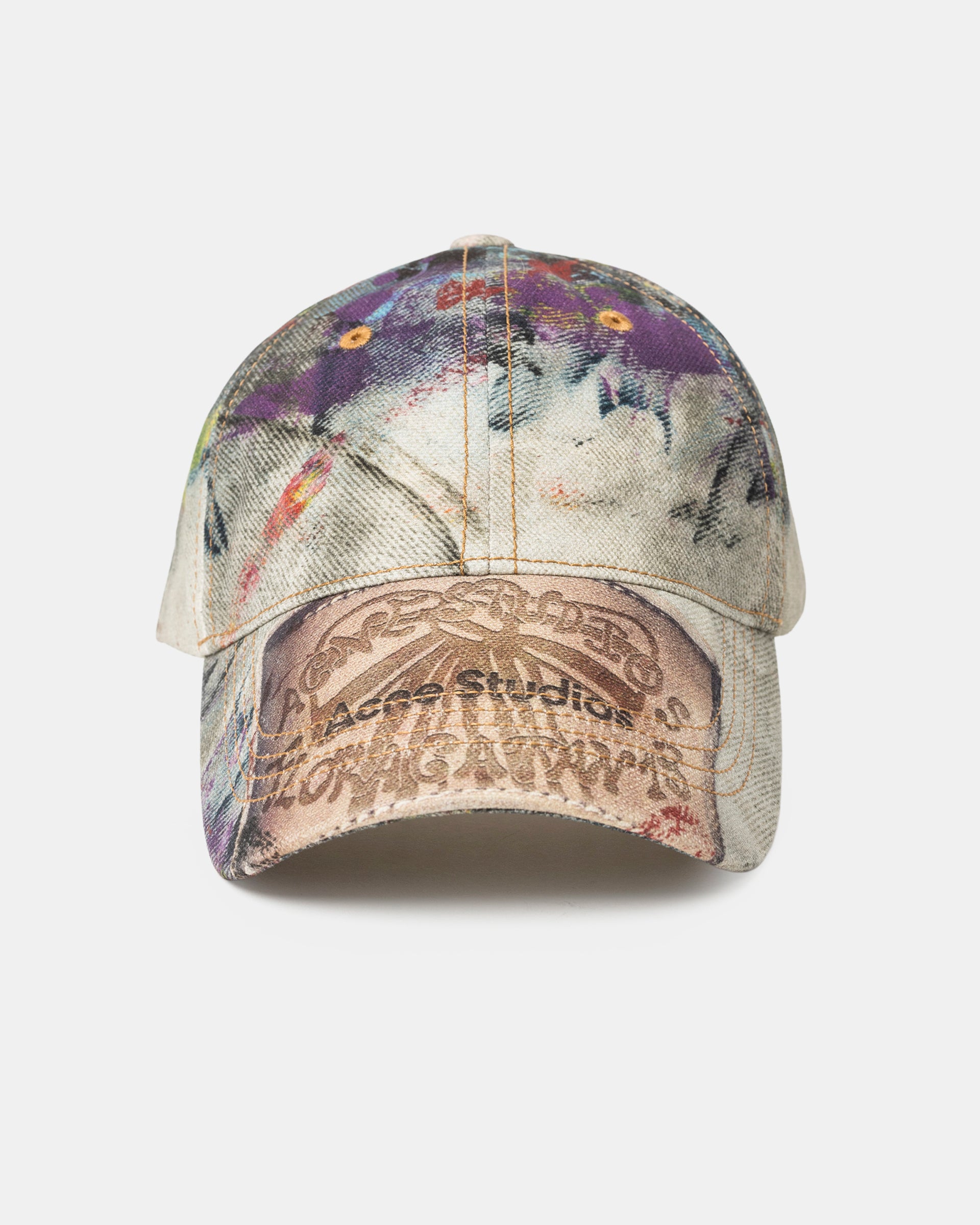 Distressed Printed Cap in Multi