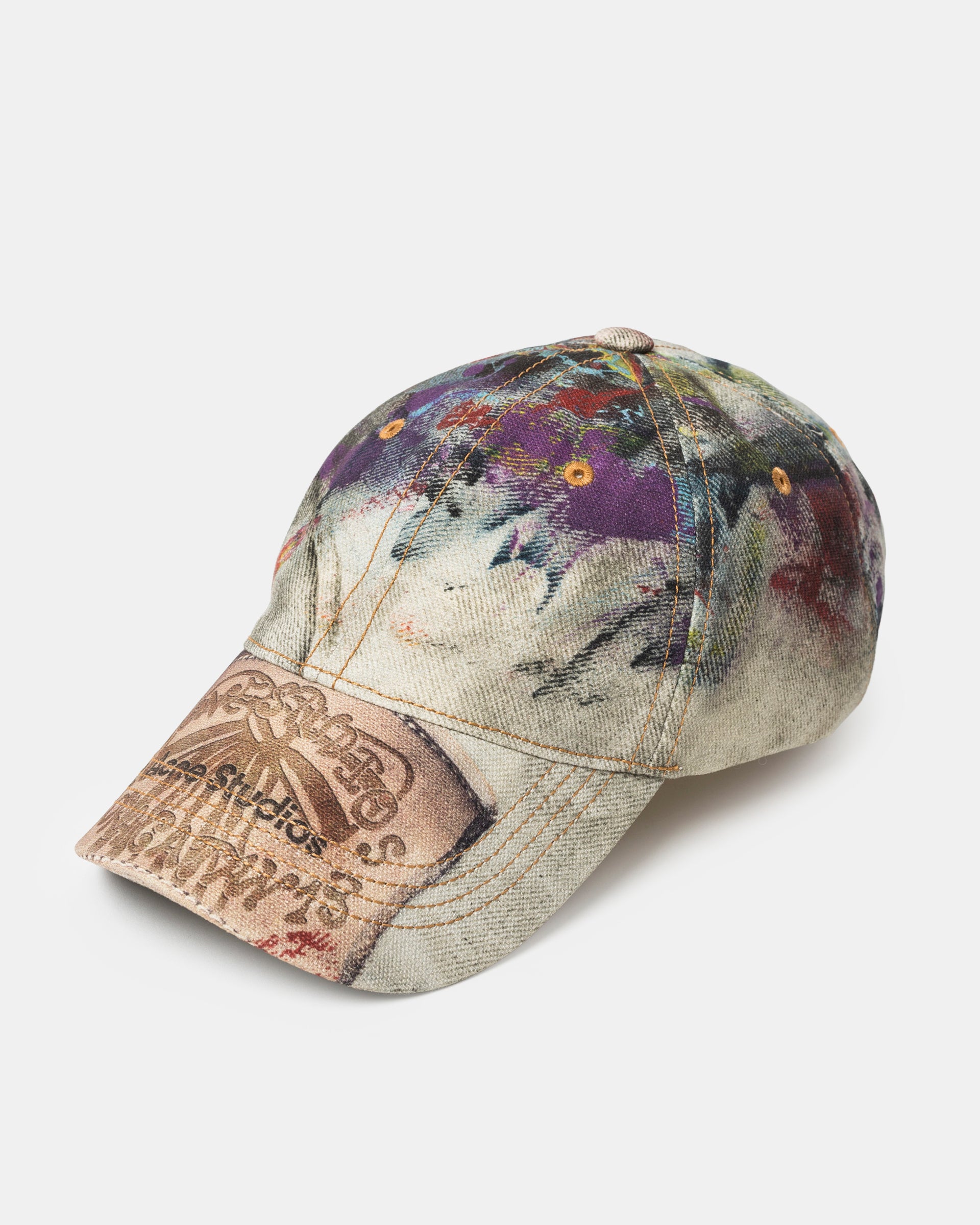 Distressed Printed Cap in Multi