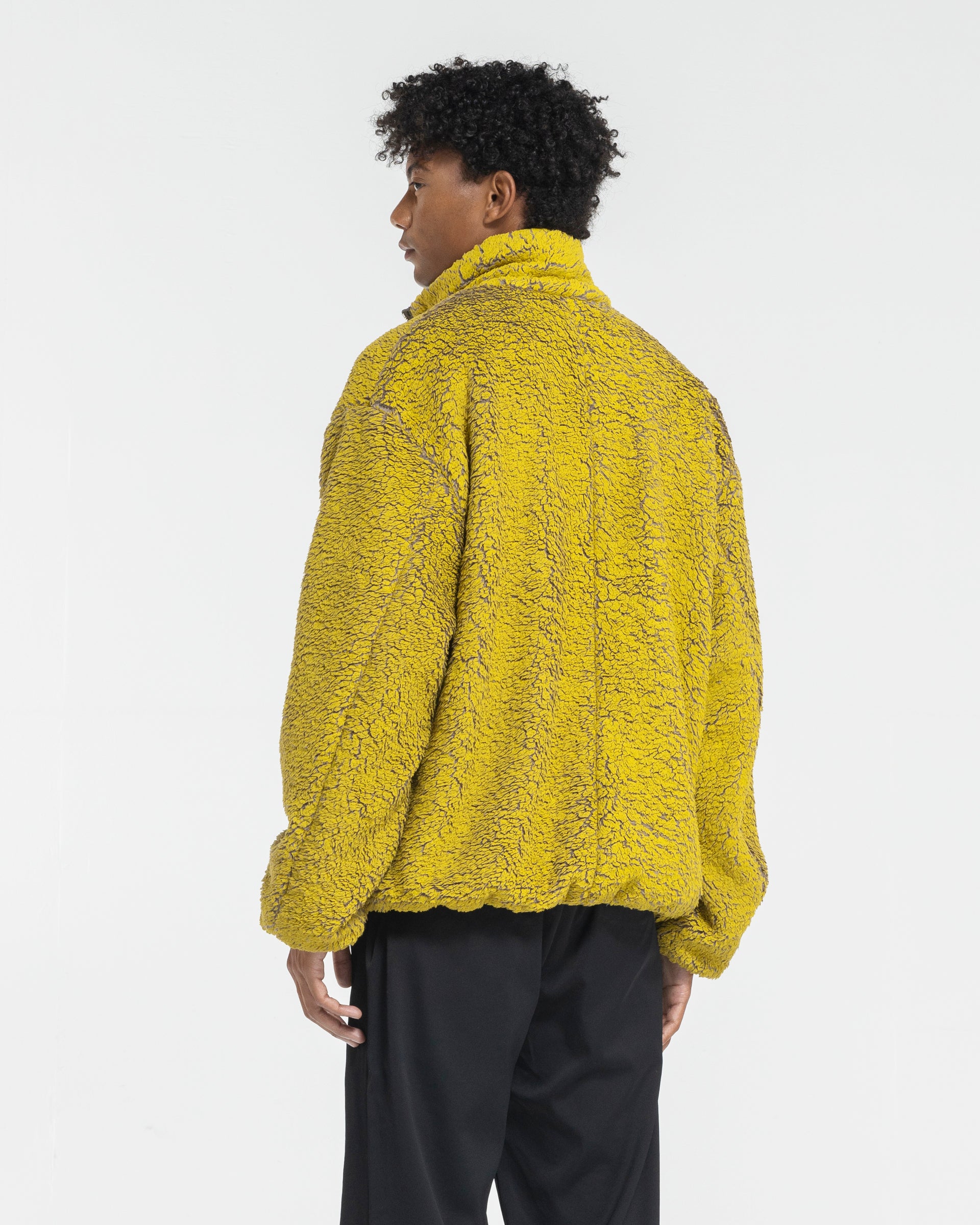 Painted Sherpa Jacket in Mustard