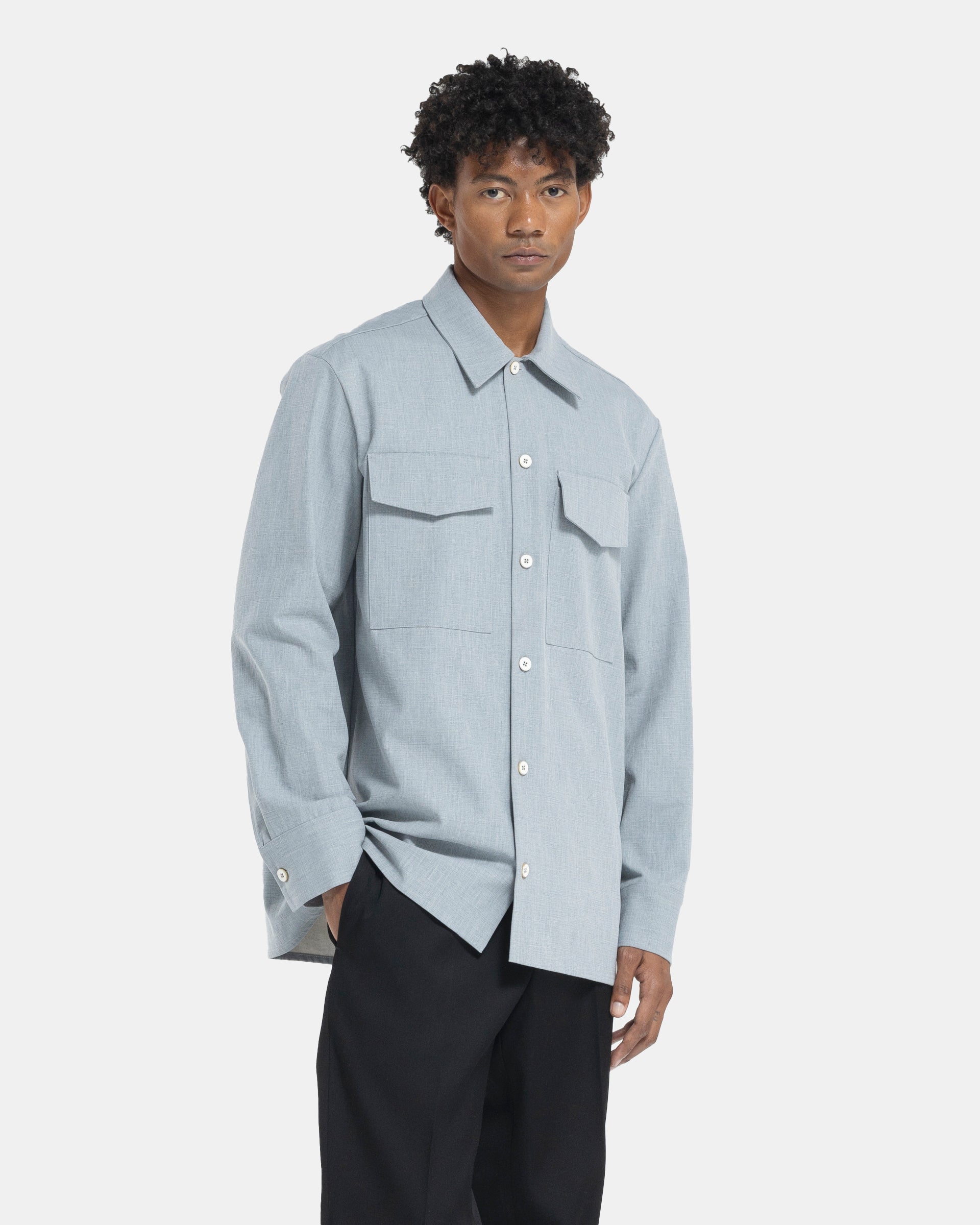 Cotton Shirt in Grey