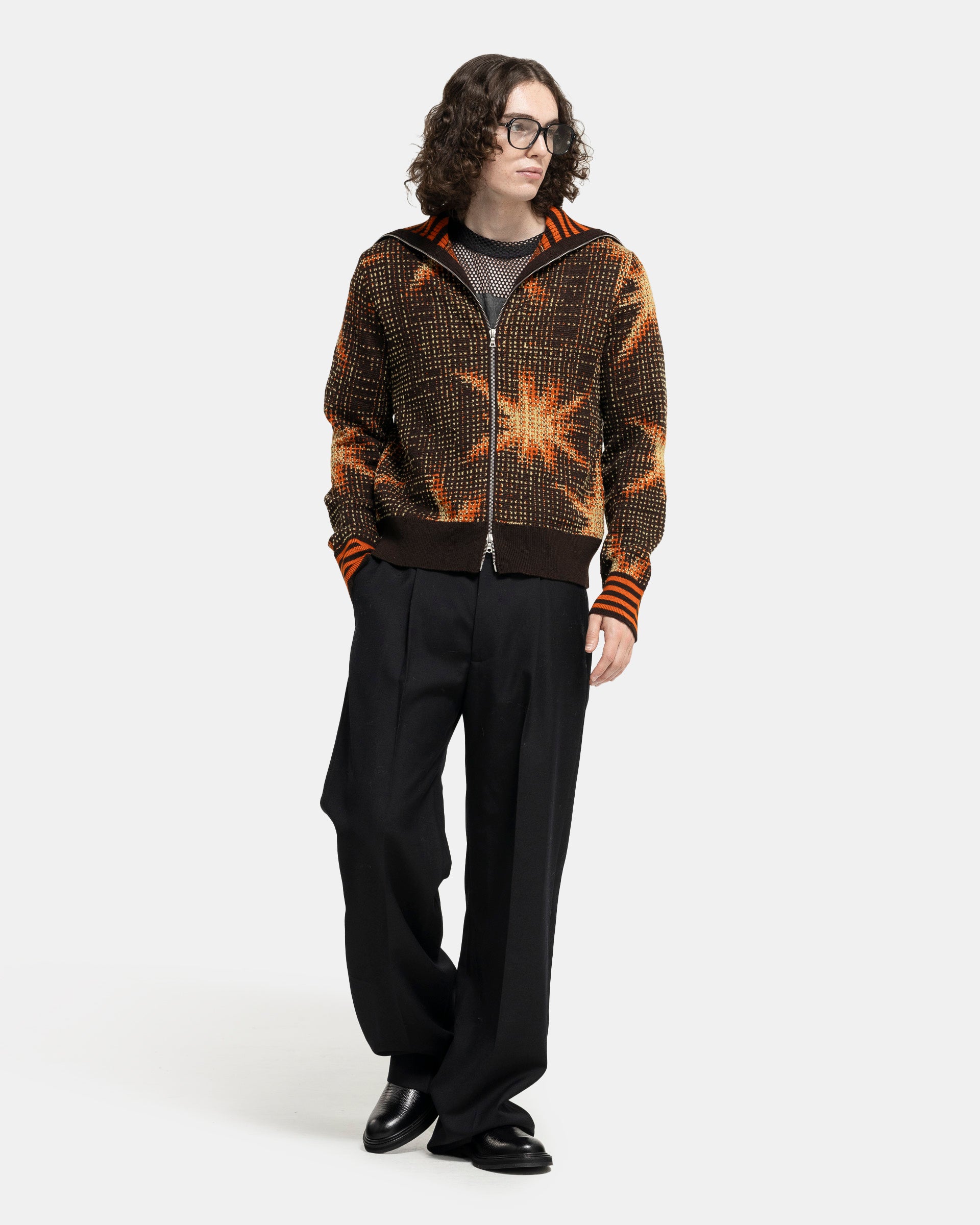 Dries Van Noten Morion Cardigan in Dark Brown