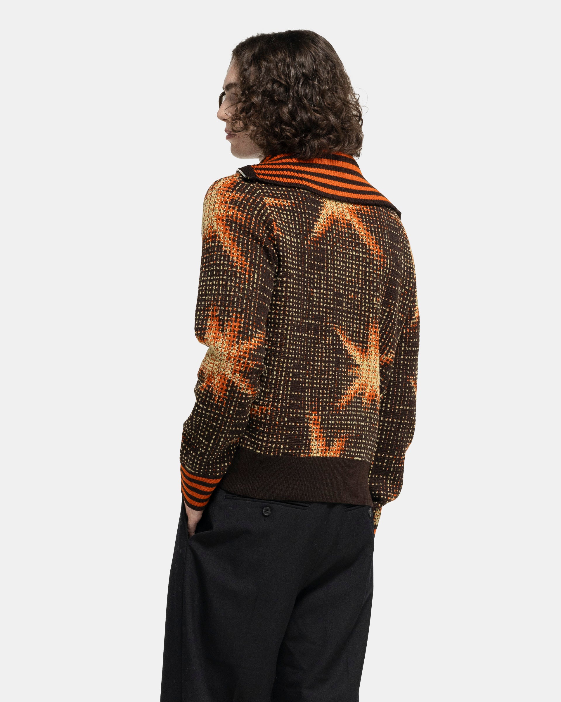 Dries Van Noten Morion Cardigan in Dark Brown