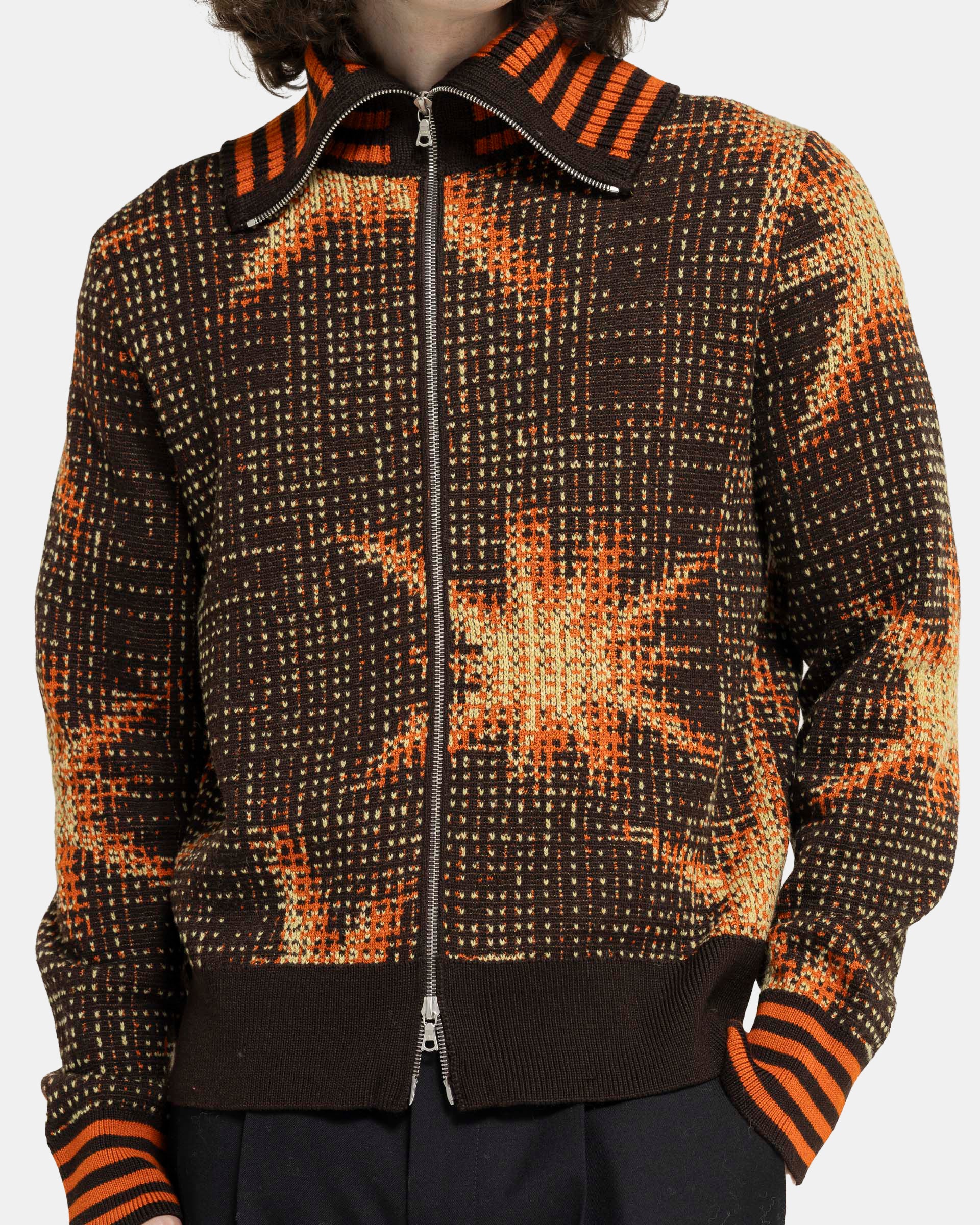 Dries Van Noten Morion Cardigan in Dark Brown