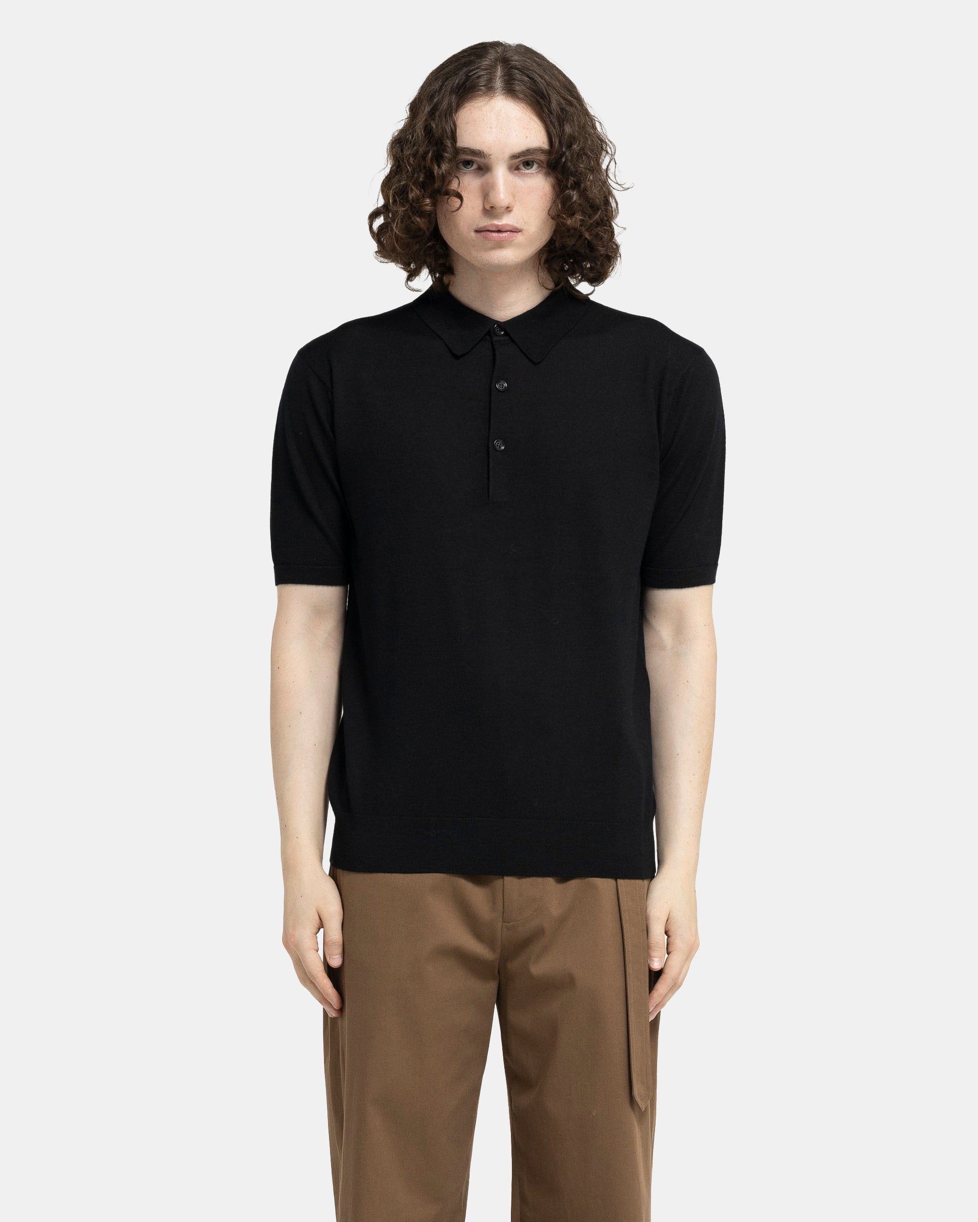 Dries Van Noten Murice Polo in Black