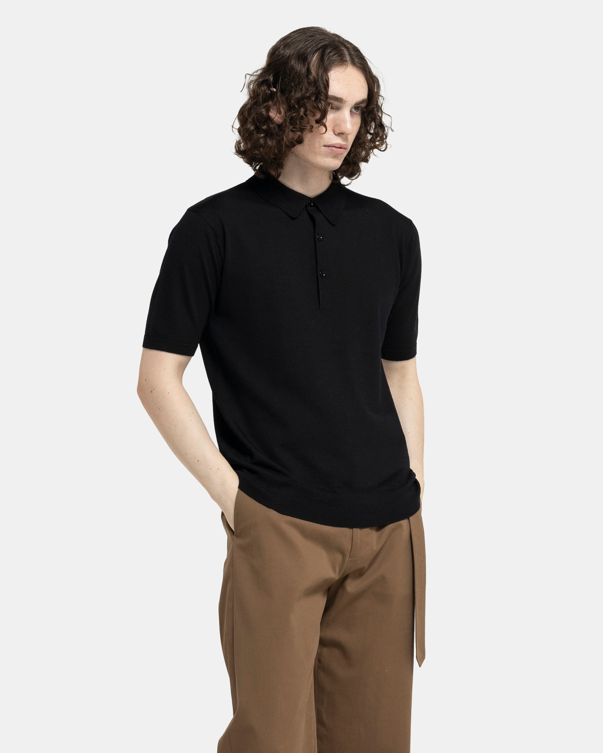 Dries Van Noten Murice Polo in Black