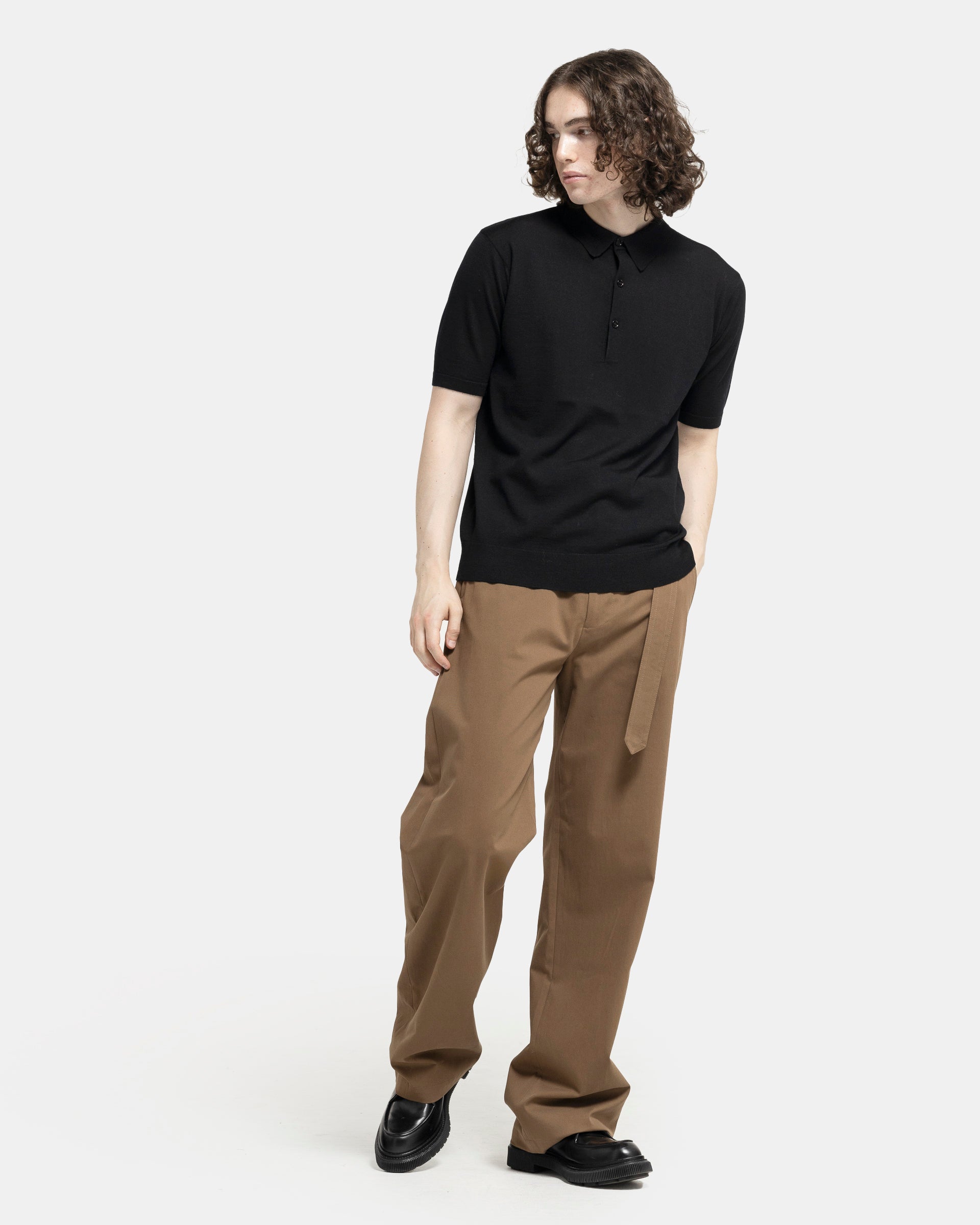 Dries Van Noten Murice Polo in Black