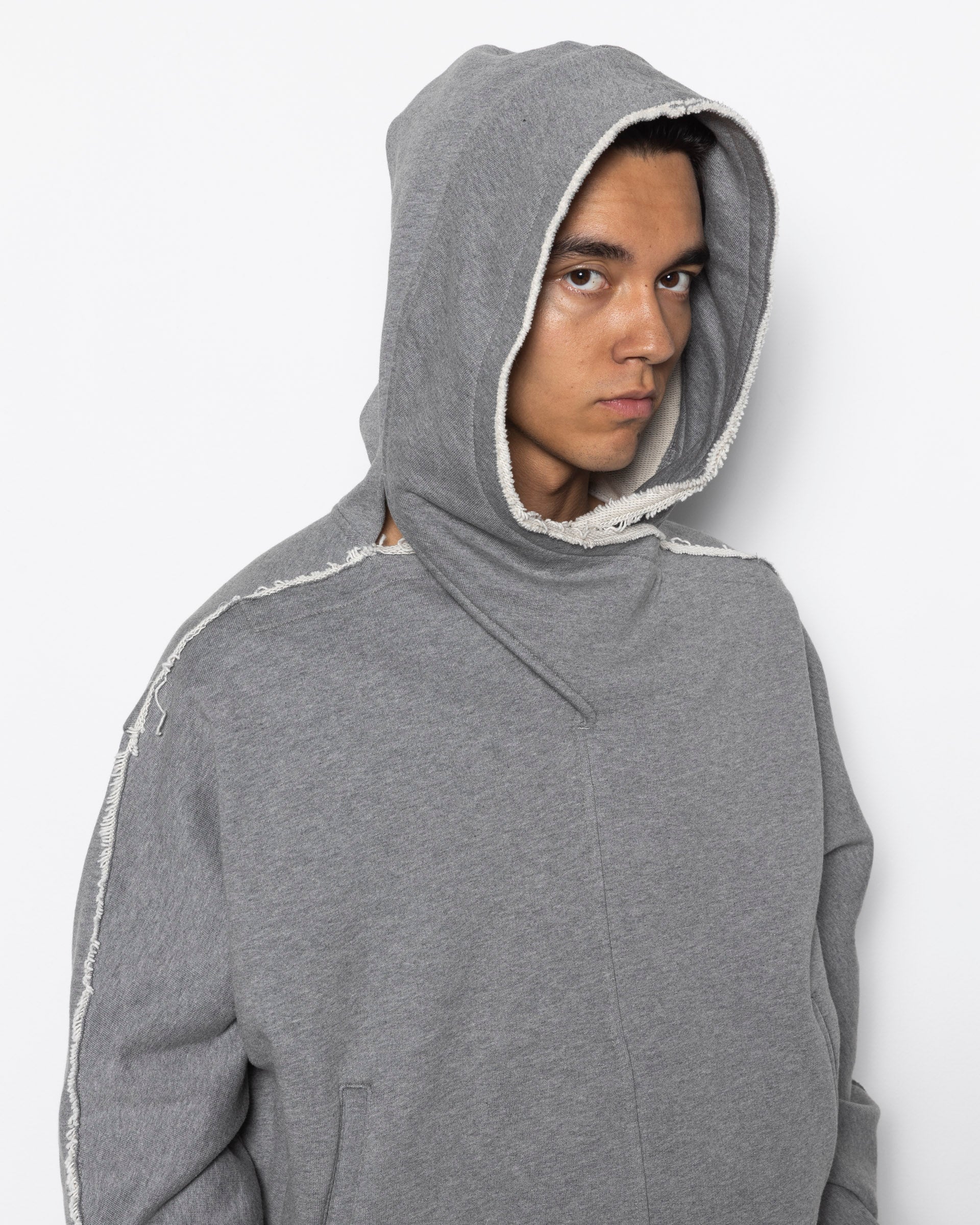Neck Guard Hoodie in Grey