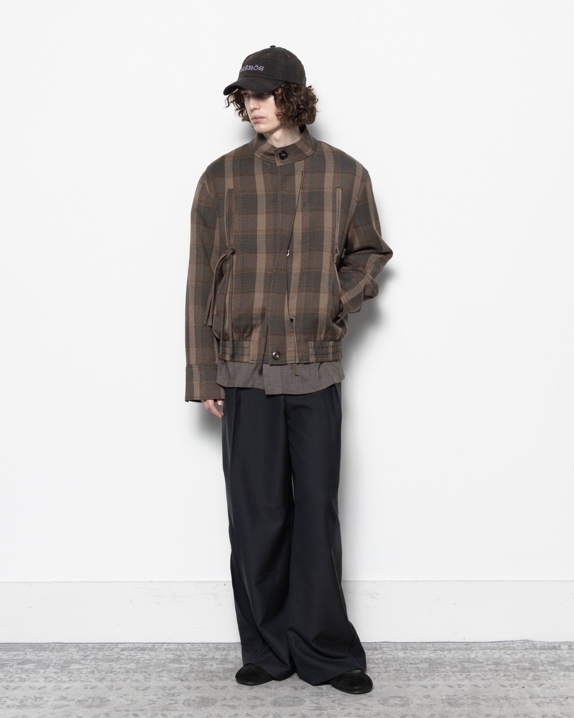 Nullus Harrington Jacket in Green Tartan | RODEN GRAY