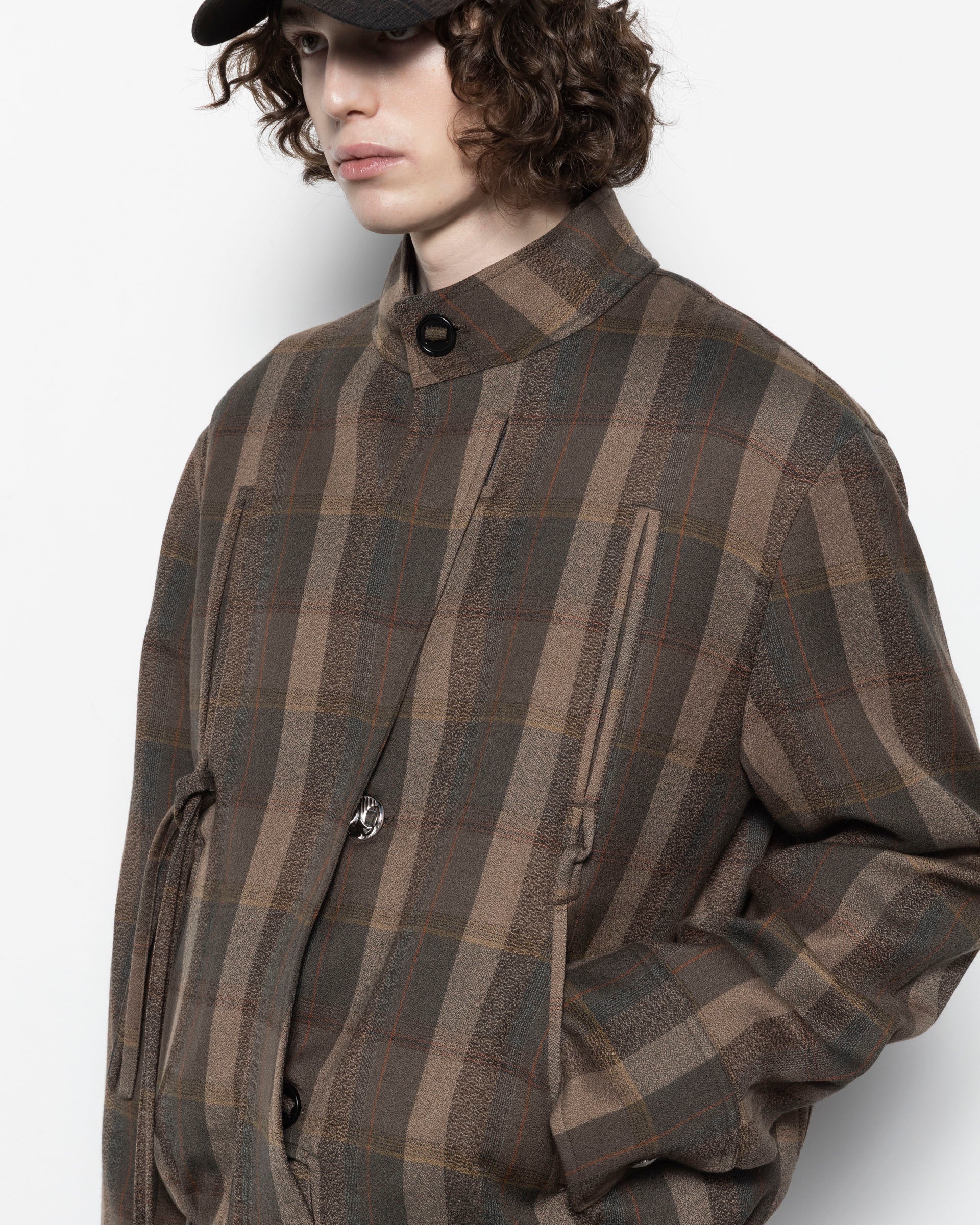 Nullus Harrington Jacket in Green Tartan | RODEN GRAY