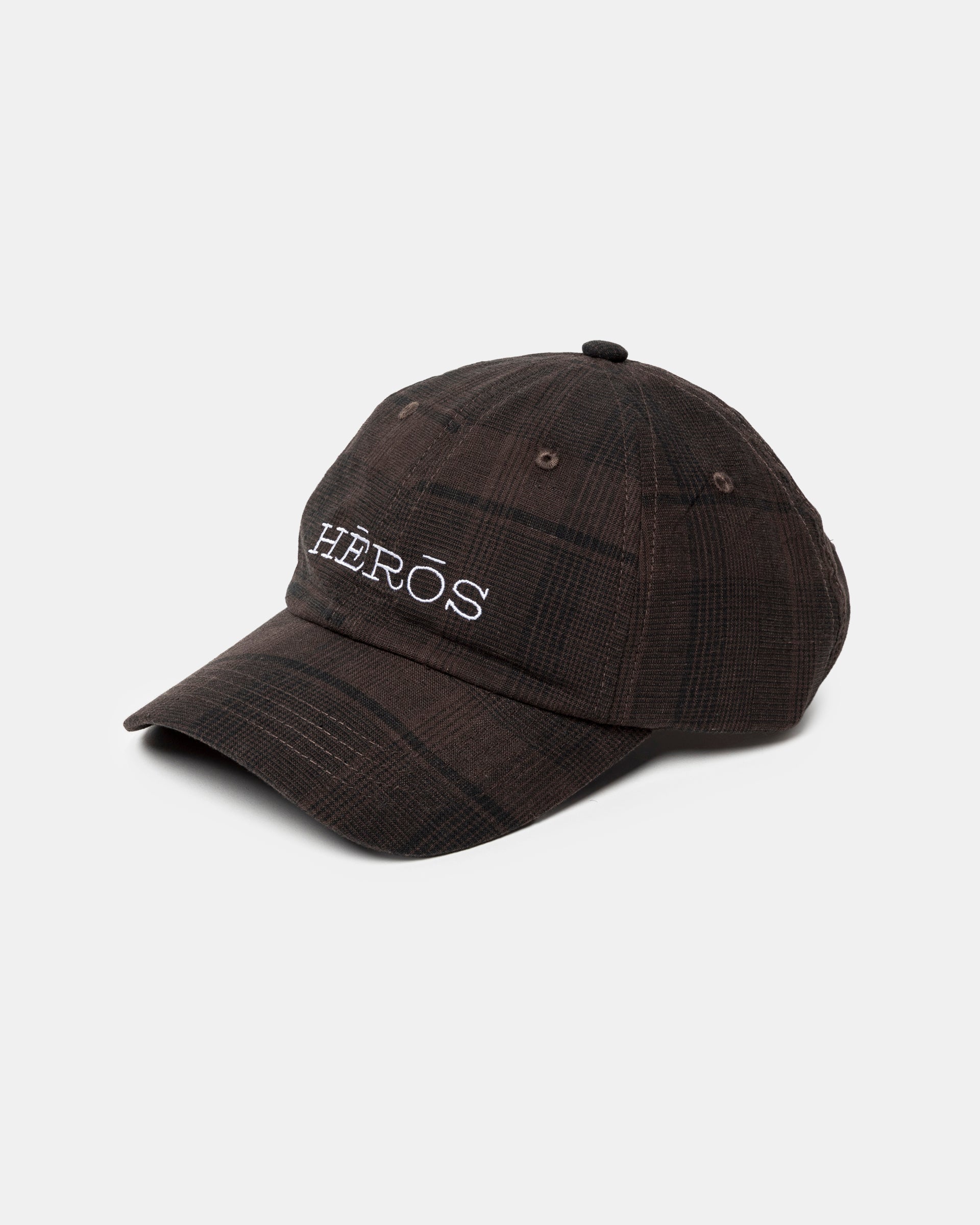 "Hērōs" Cap in Brown Plaid