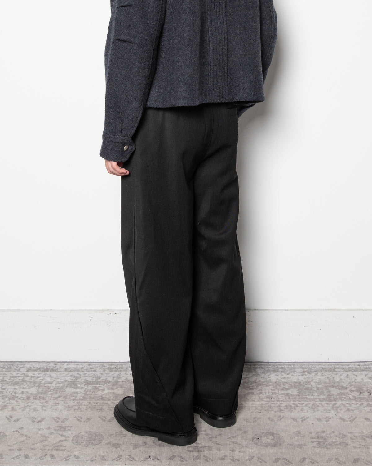 Layered Folded Trousers in Black