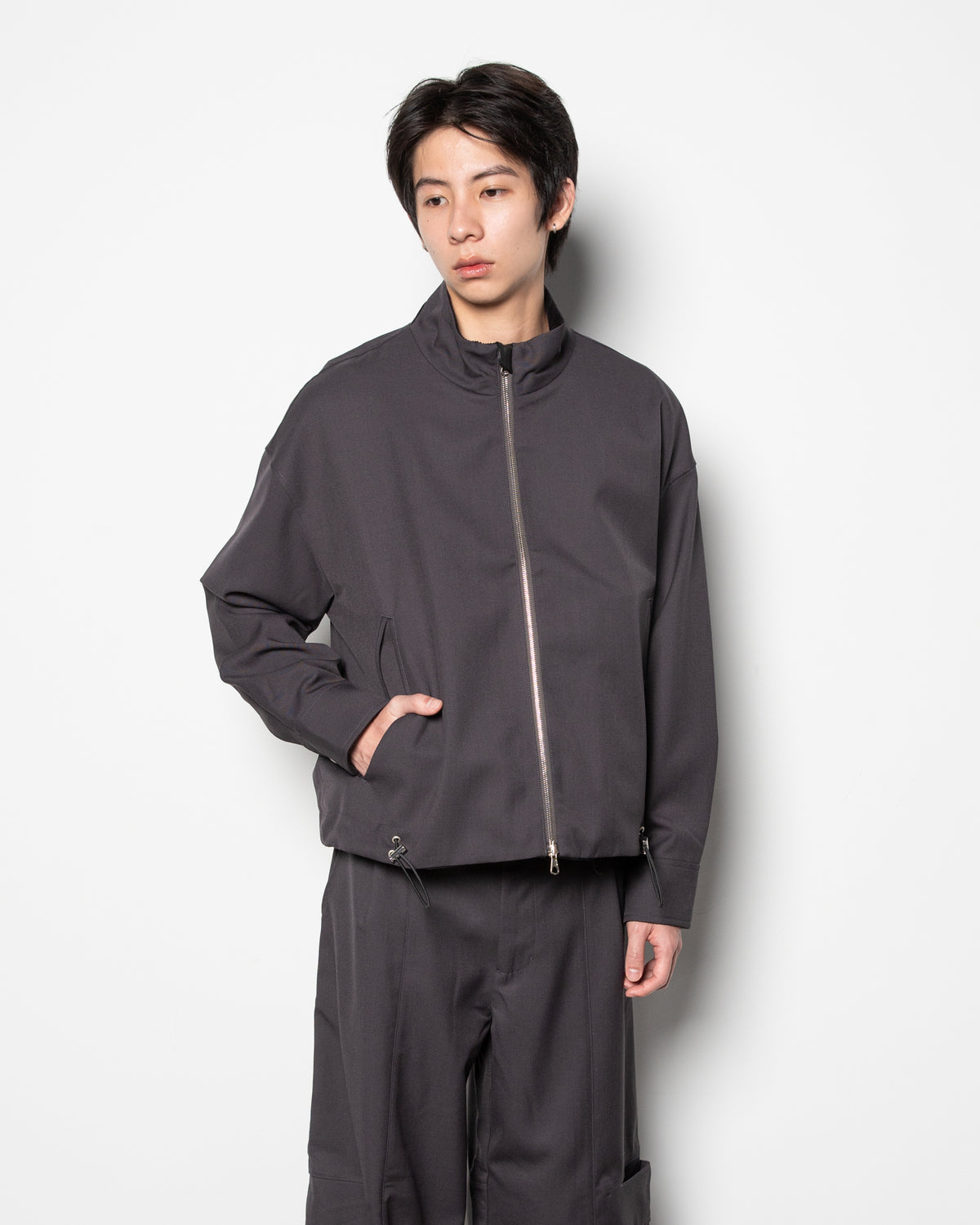 Messenger Bag Pocket Jacket in Grey