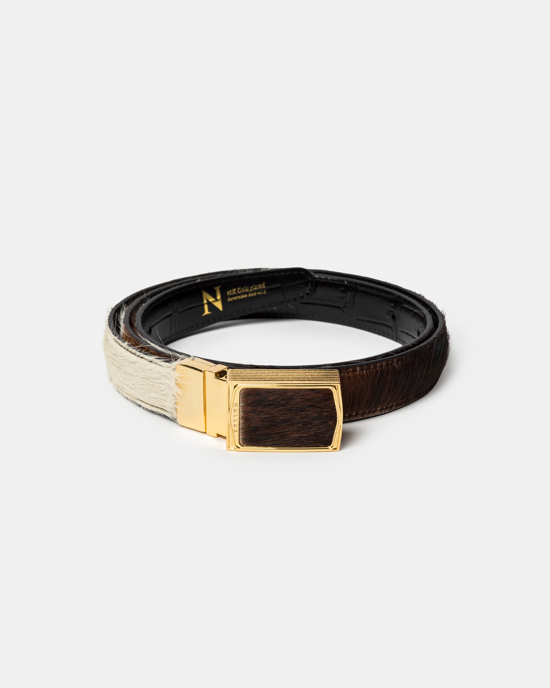 Reversible Pony Hair Calfskin Belt