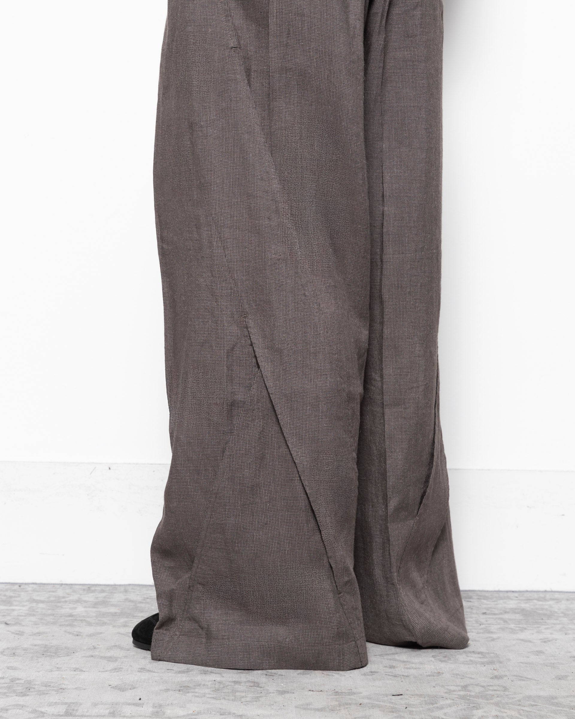 Silk & Linen Interweaved Trousers in Grey