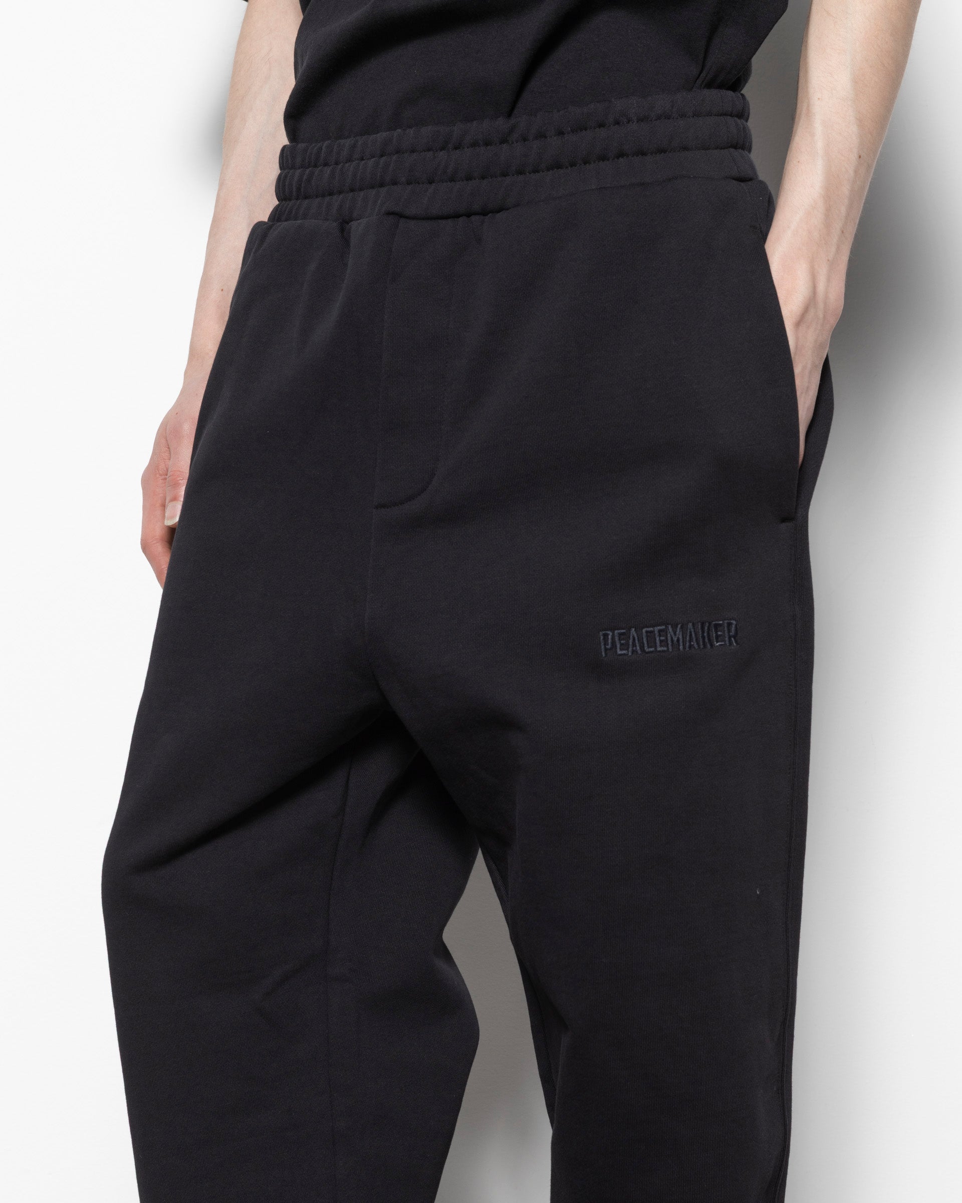 Loose Fit Sweatpants Peacemaker Logo in Black