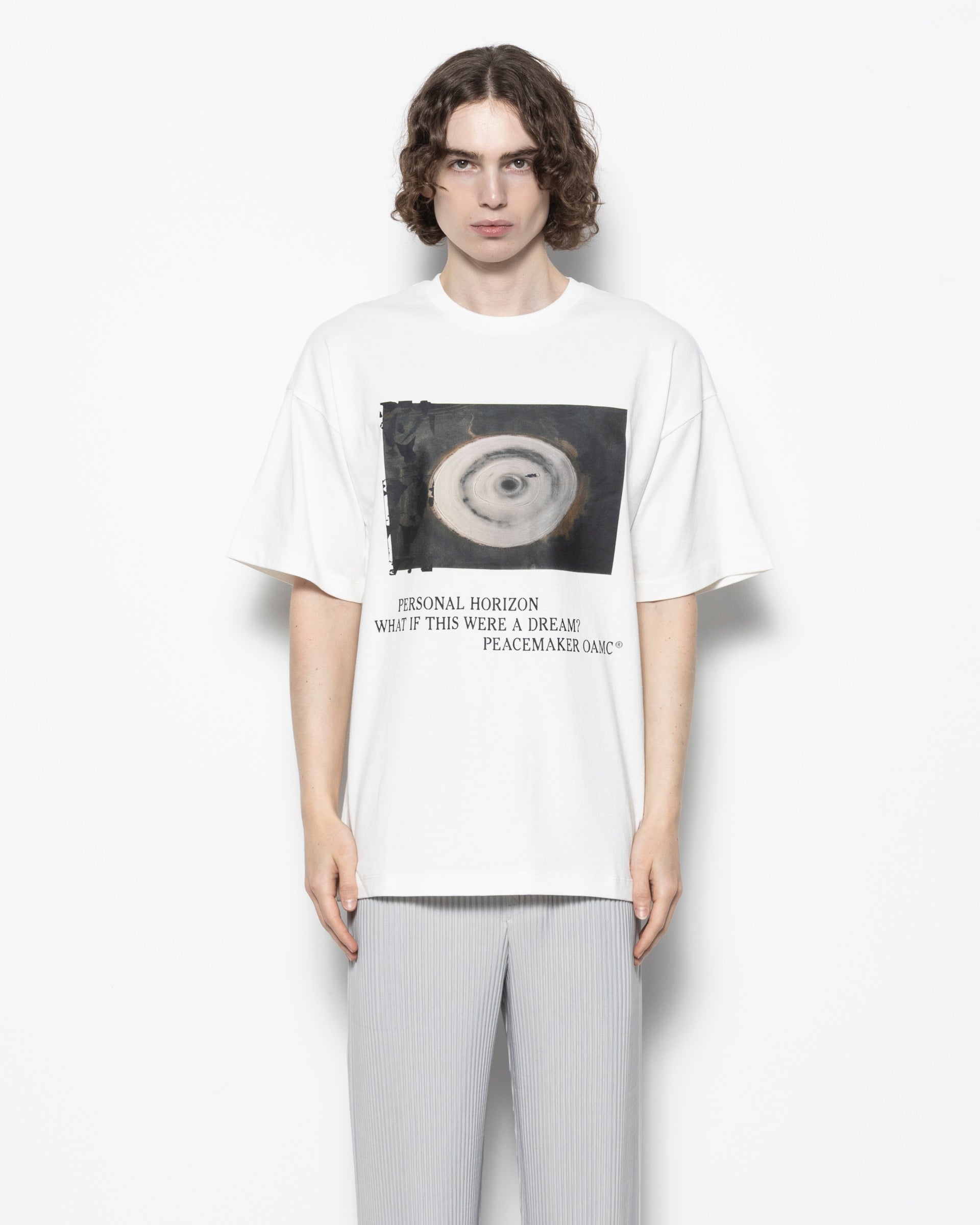 Loose Fit T-shirt Landart 03 Print in White