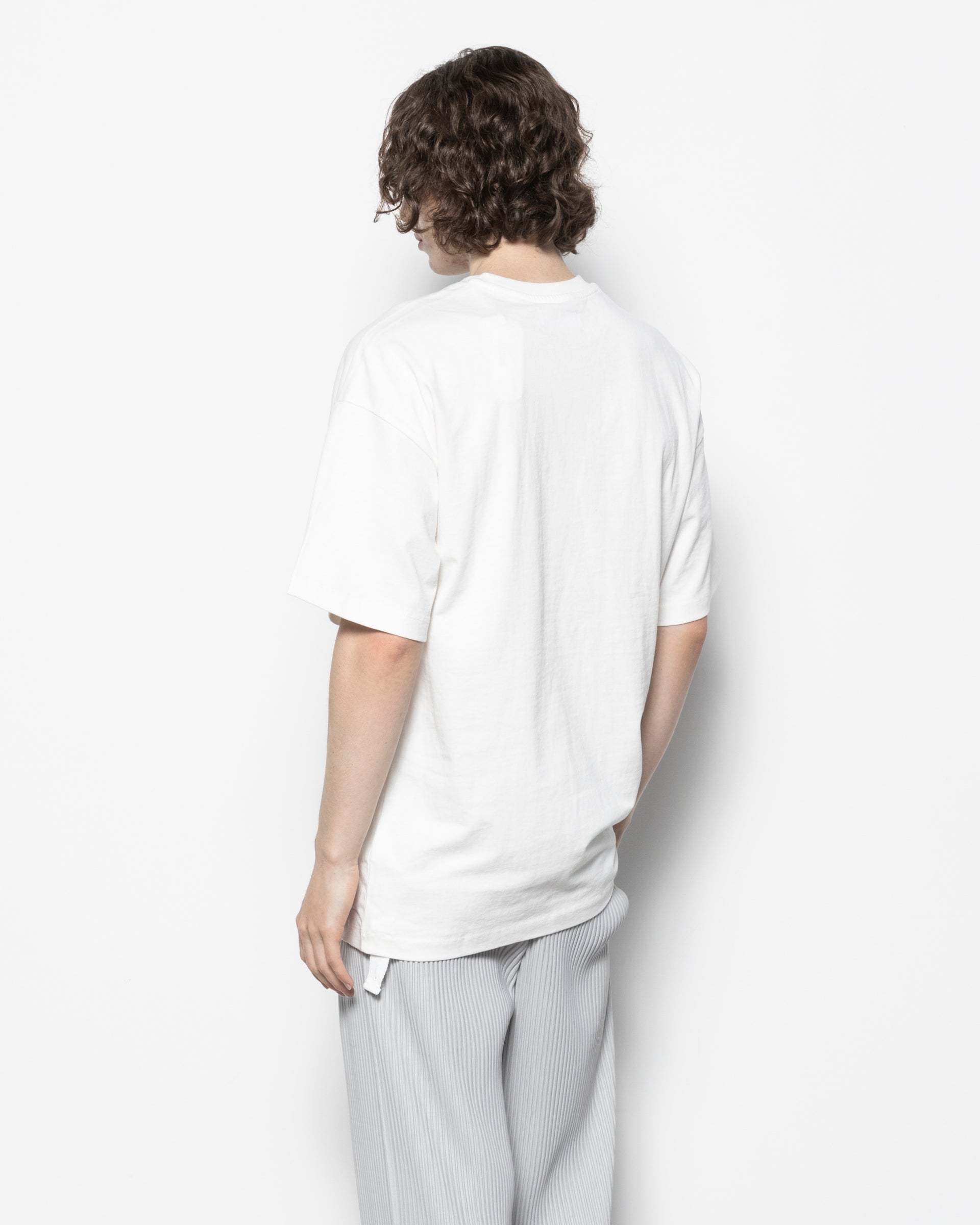 Loose Fit T-shirt Landart 03 Print in White