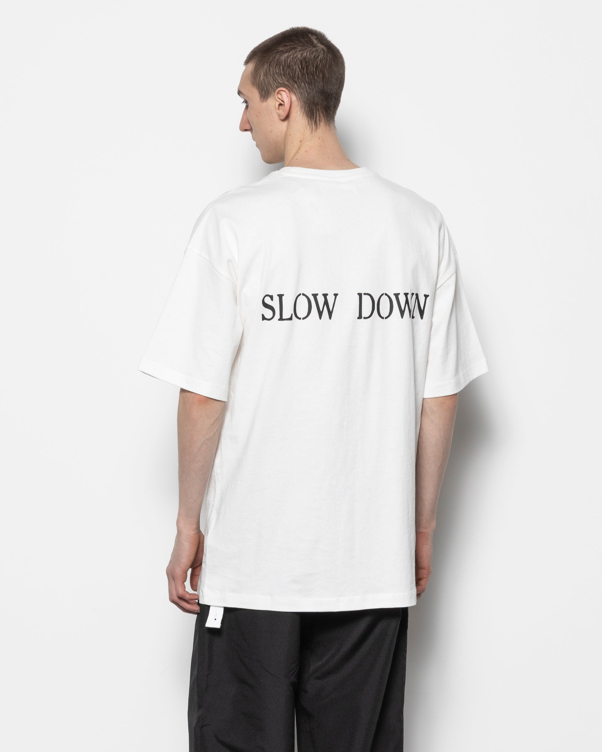 Loose Fit T-shirt Landart Print in White