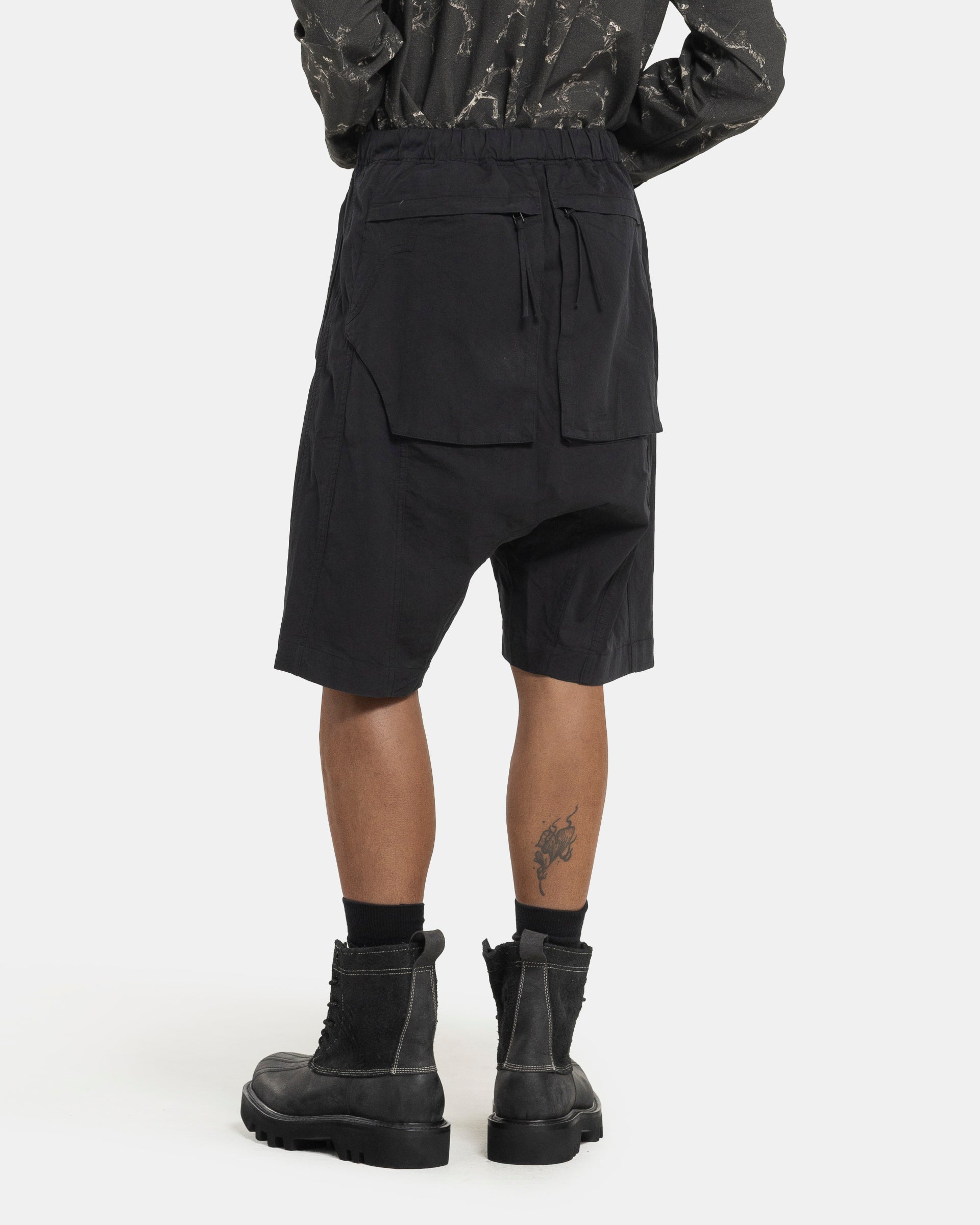 Professor.E Object-dyed Shorts in Black | RODEN GRAY