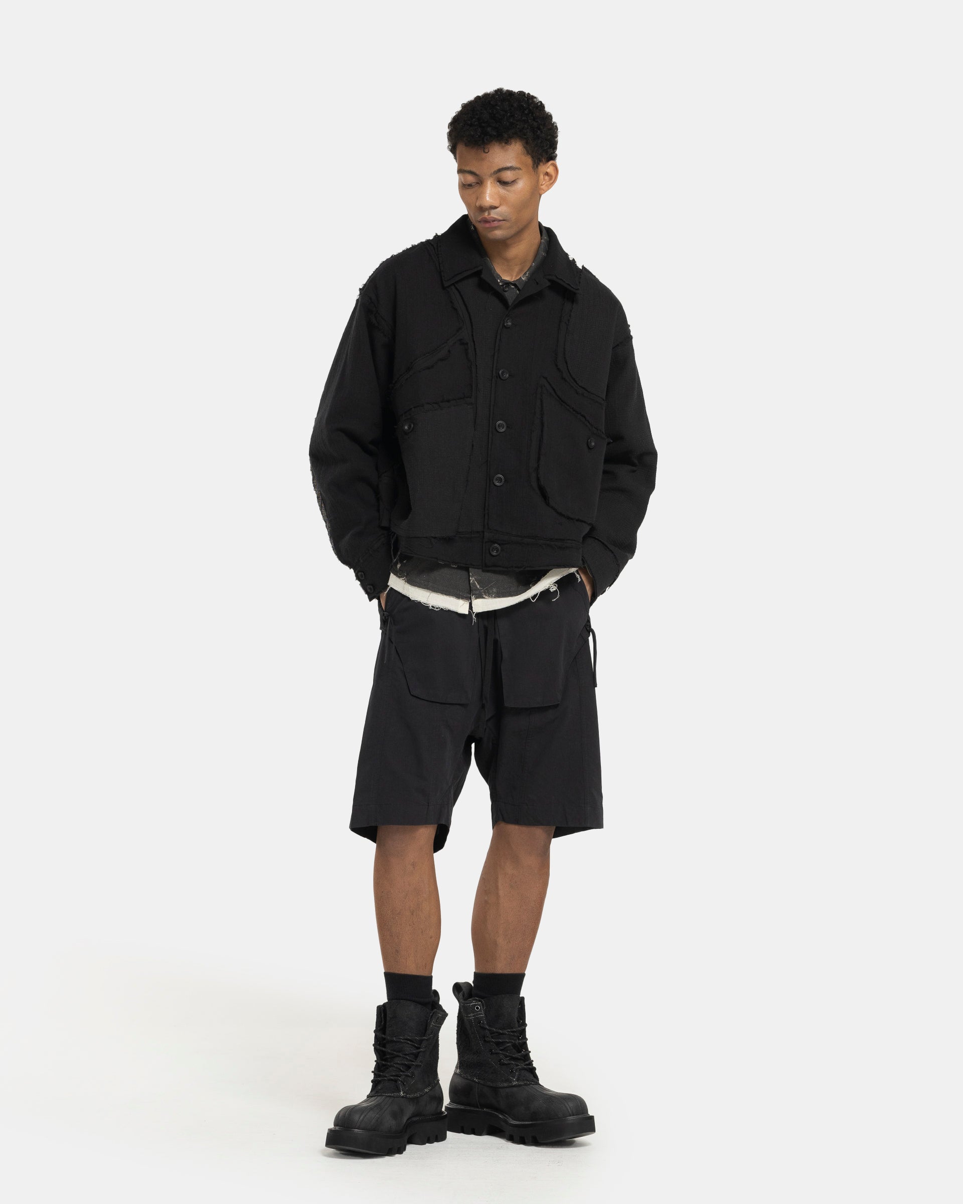 Professor.E Object-dyed Shorts in Black | RODEN GRAY