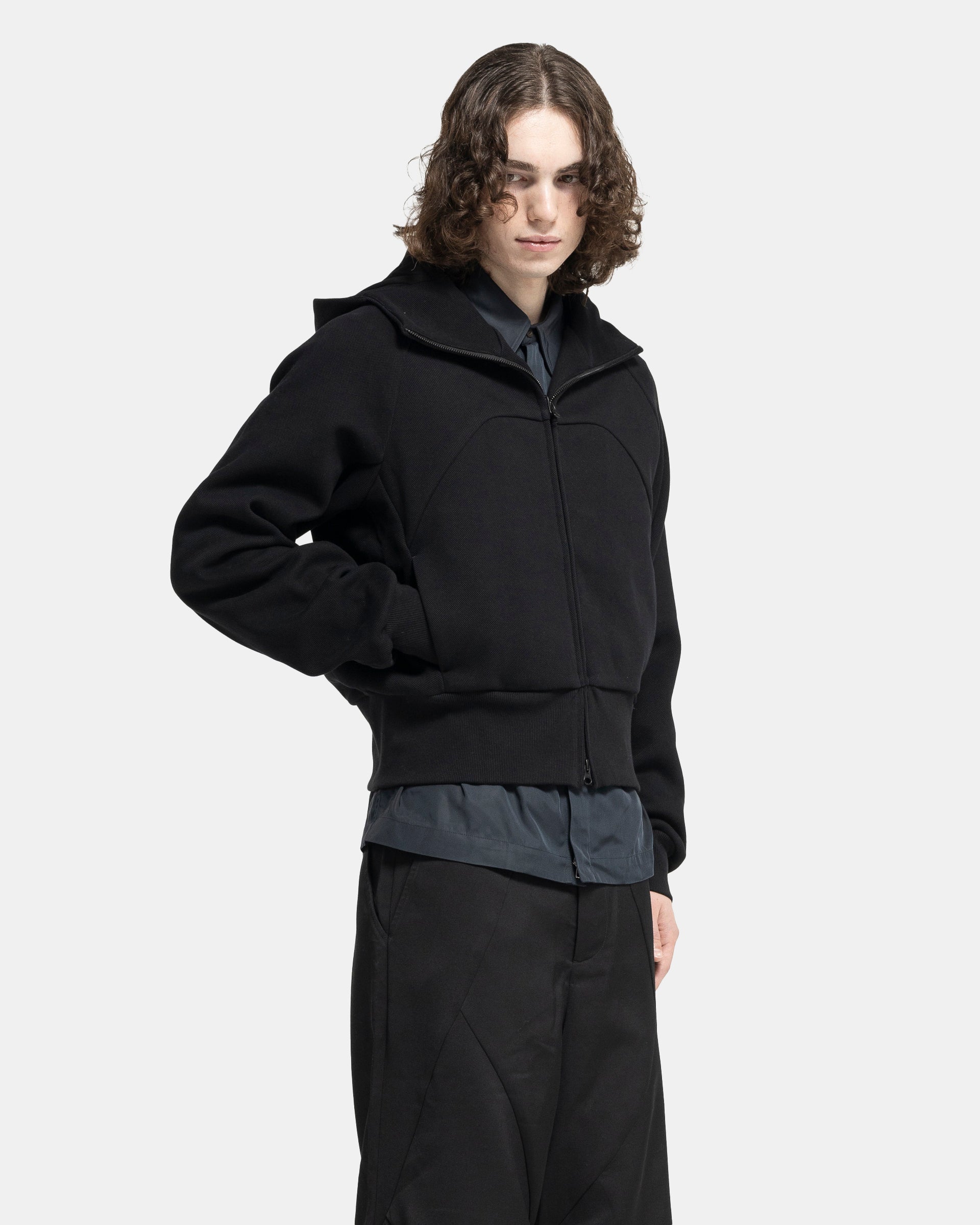 Ortler Zip-Up Hoodie in Black