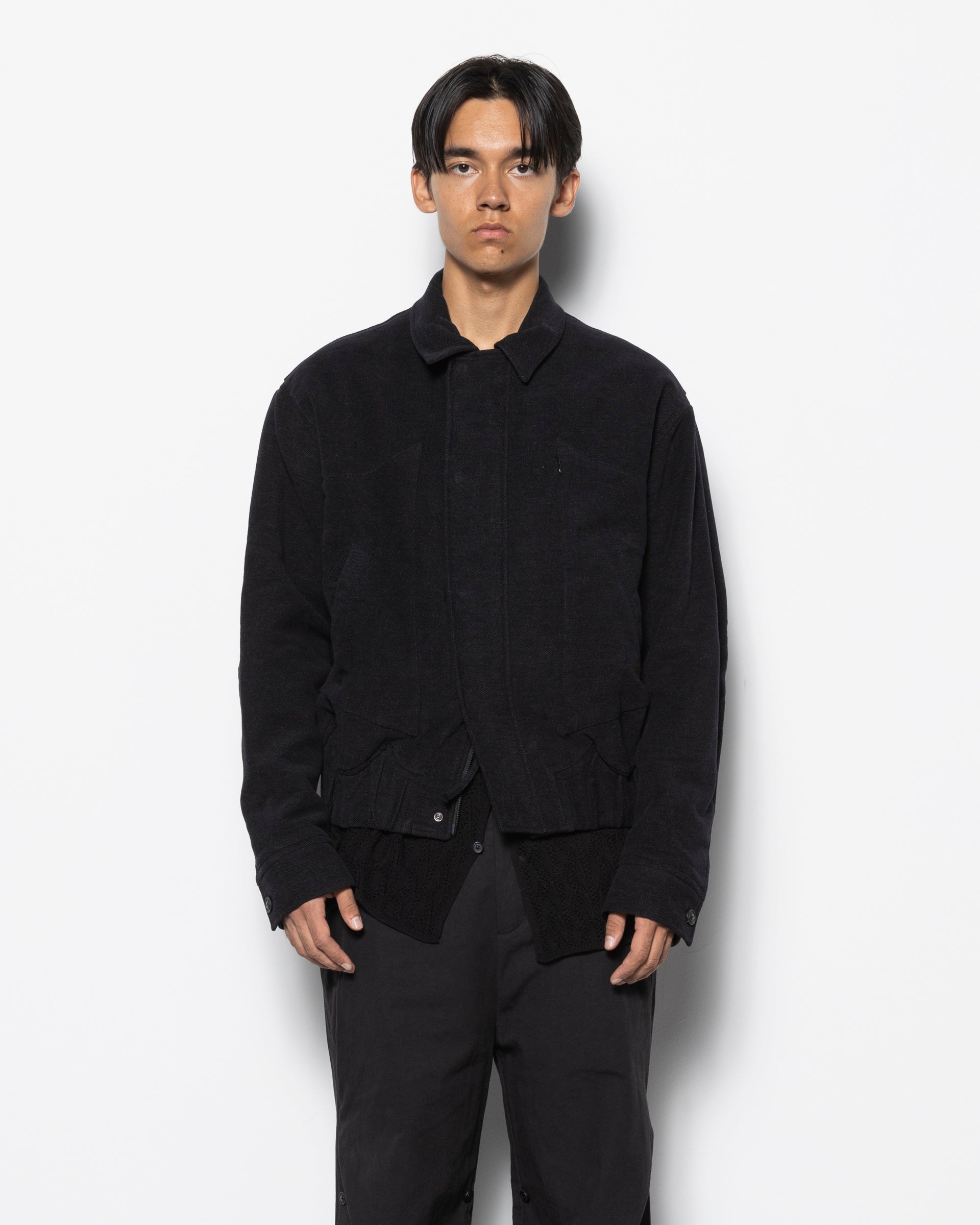 Padded Bomber Jacket in Black