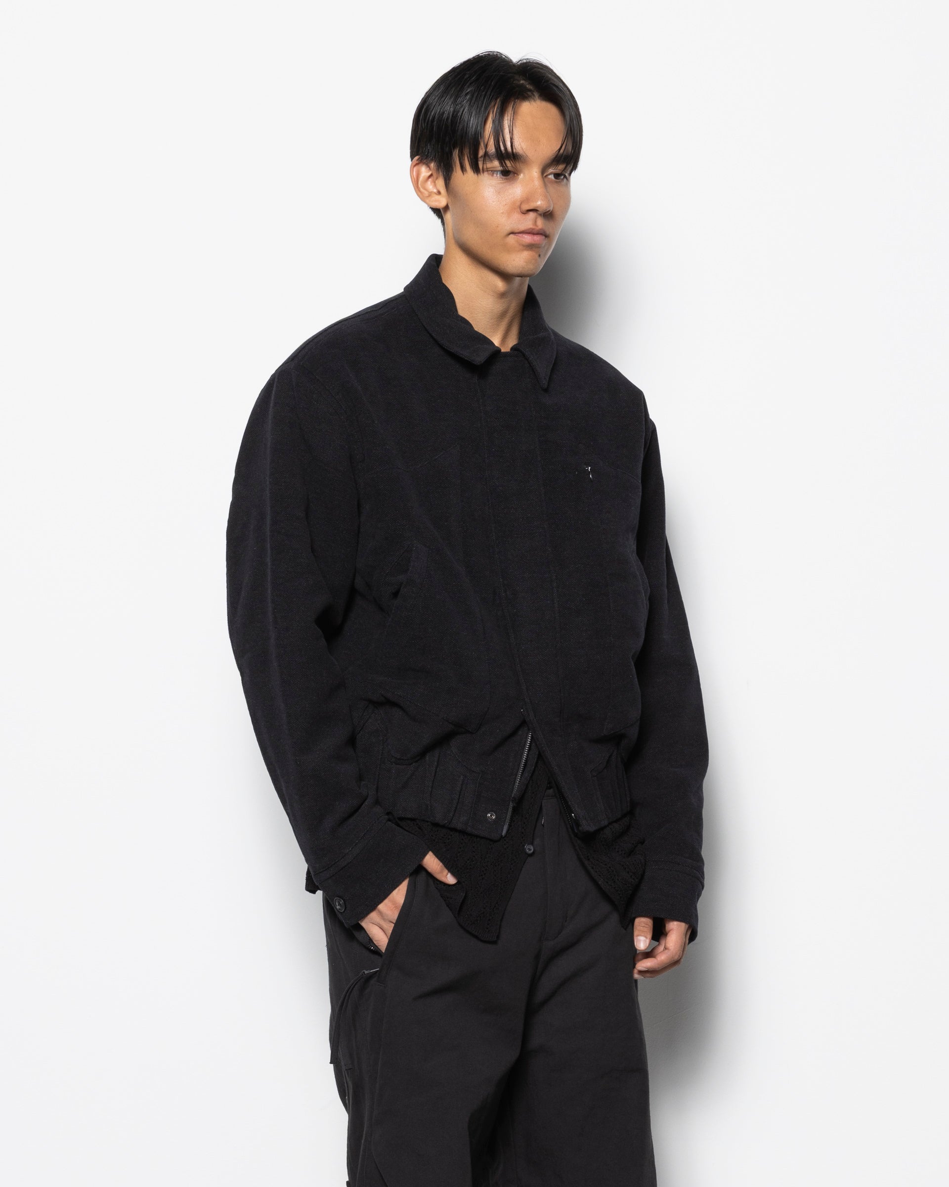 Padded Bomber Jacket in Black