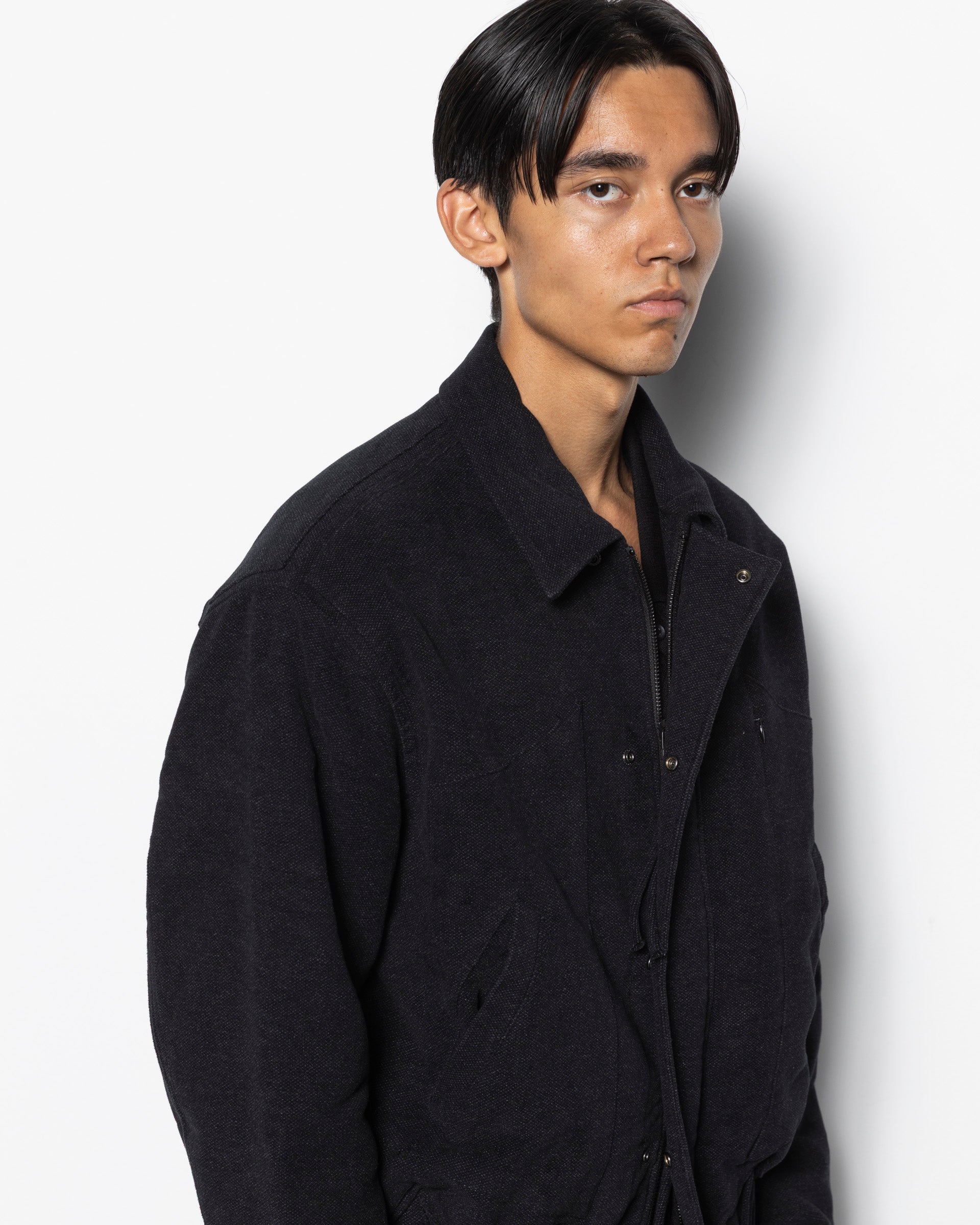 Padded Bomber Jacket in Black
