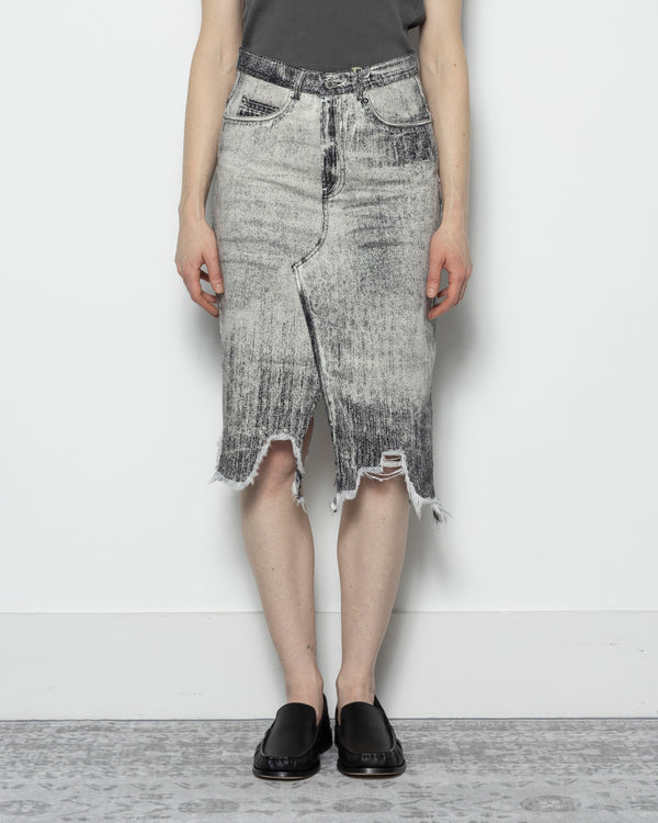 Paint Denim Skirt in Faded Black