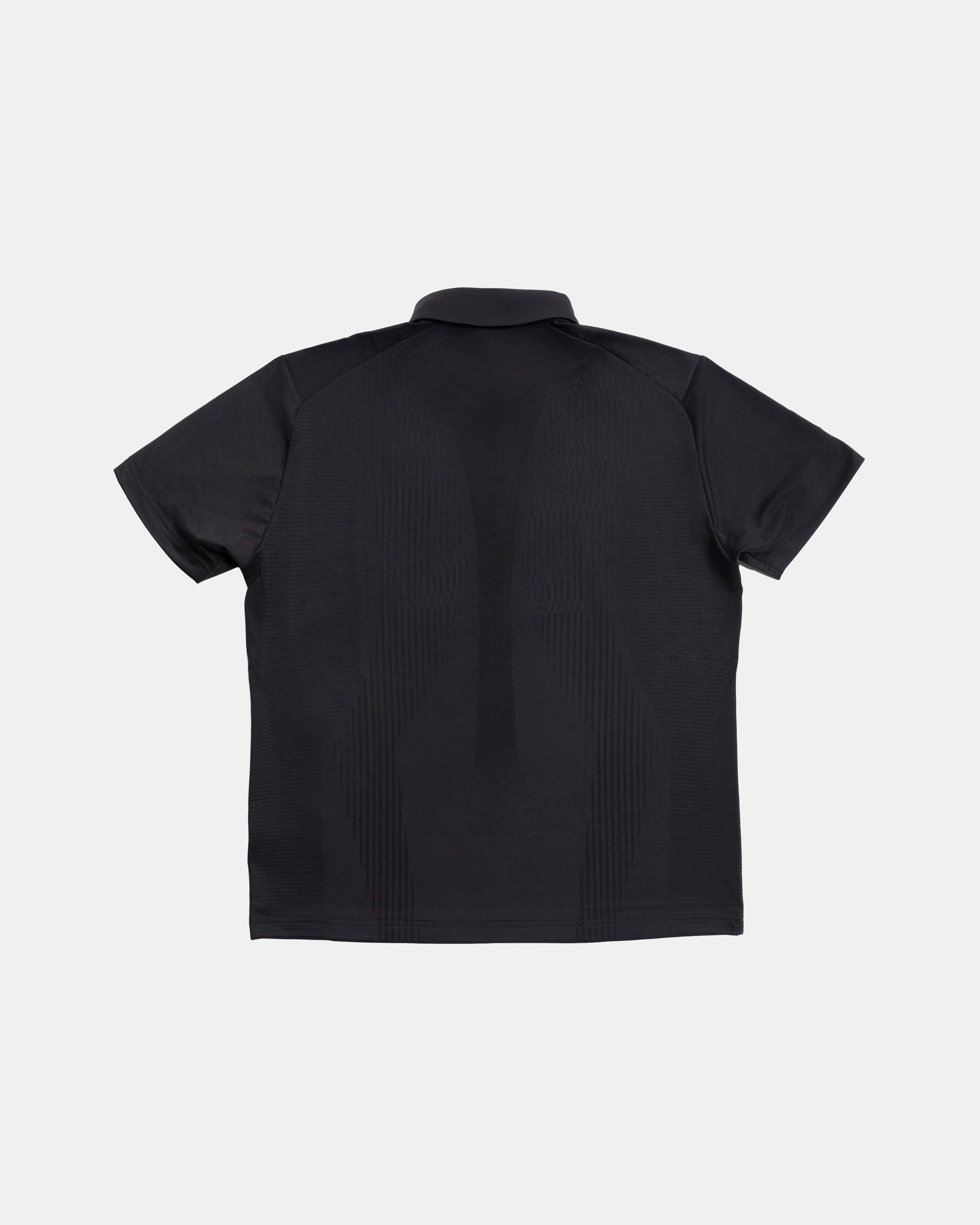 Panelled Jacquard S/S Shirt in Black