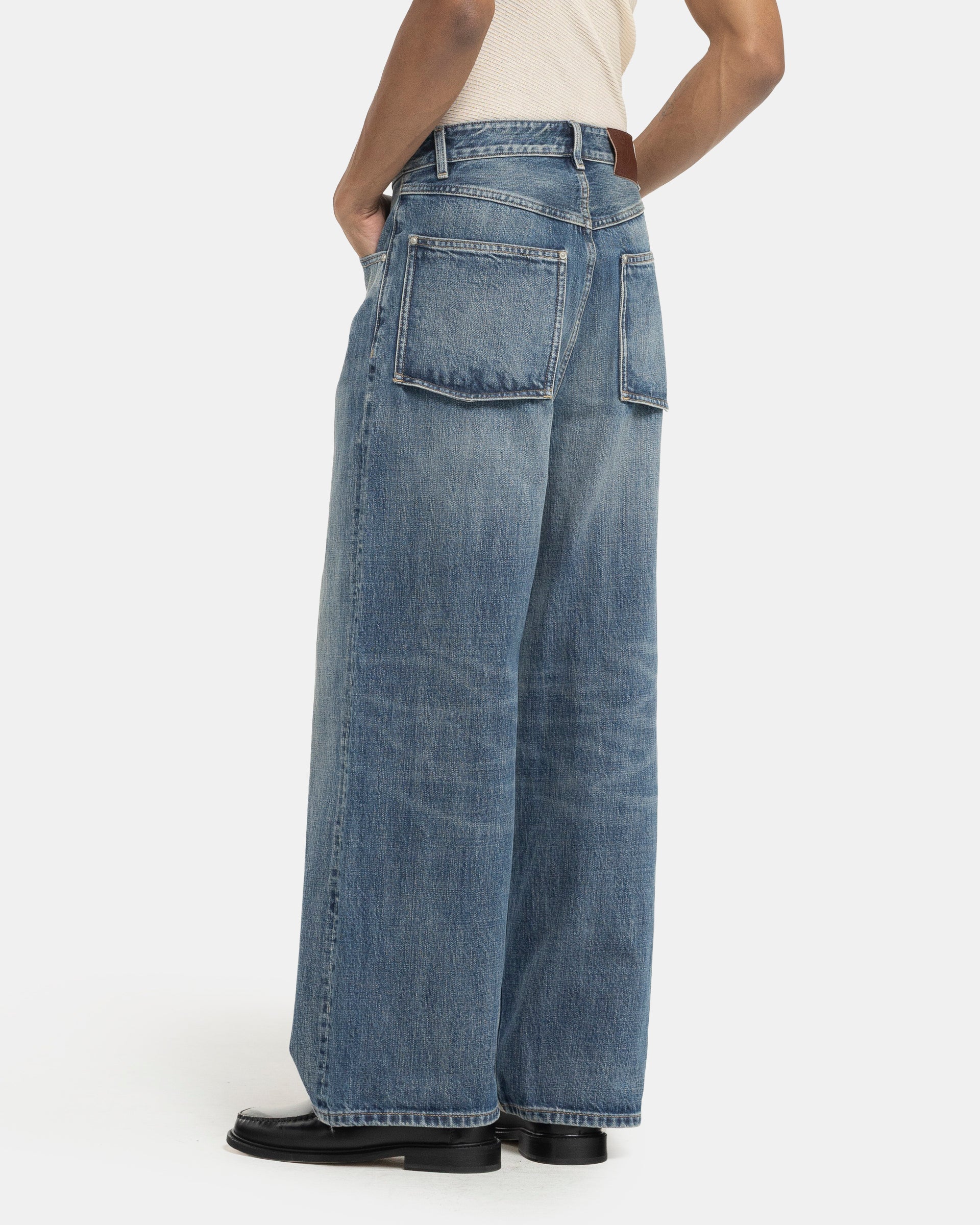 Pollux Washed Denim Pants in Blue