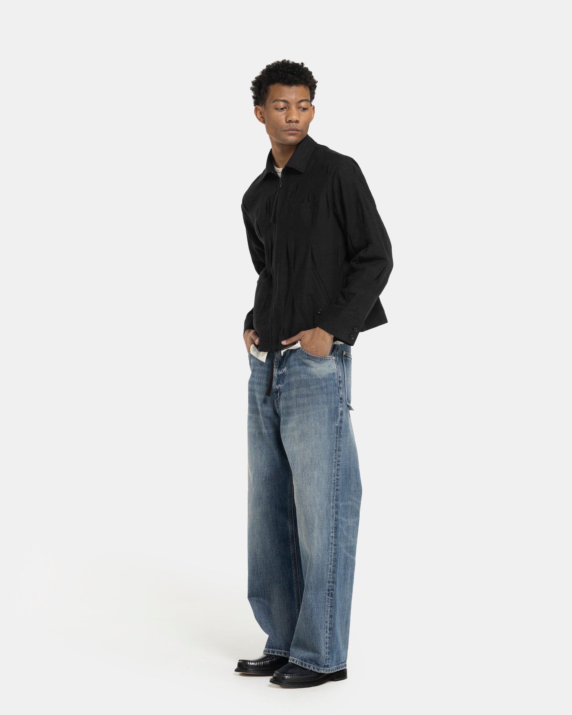 Pollux Washed Denim Pants in Blue