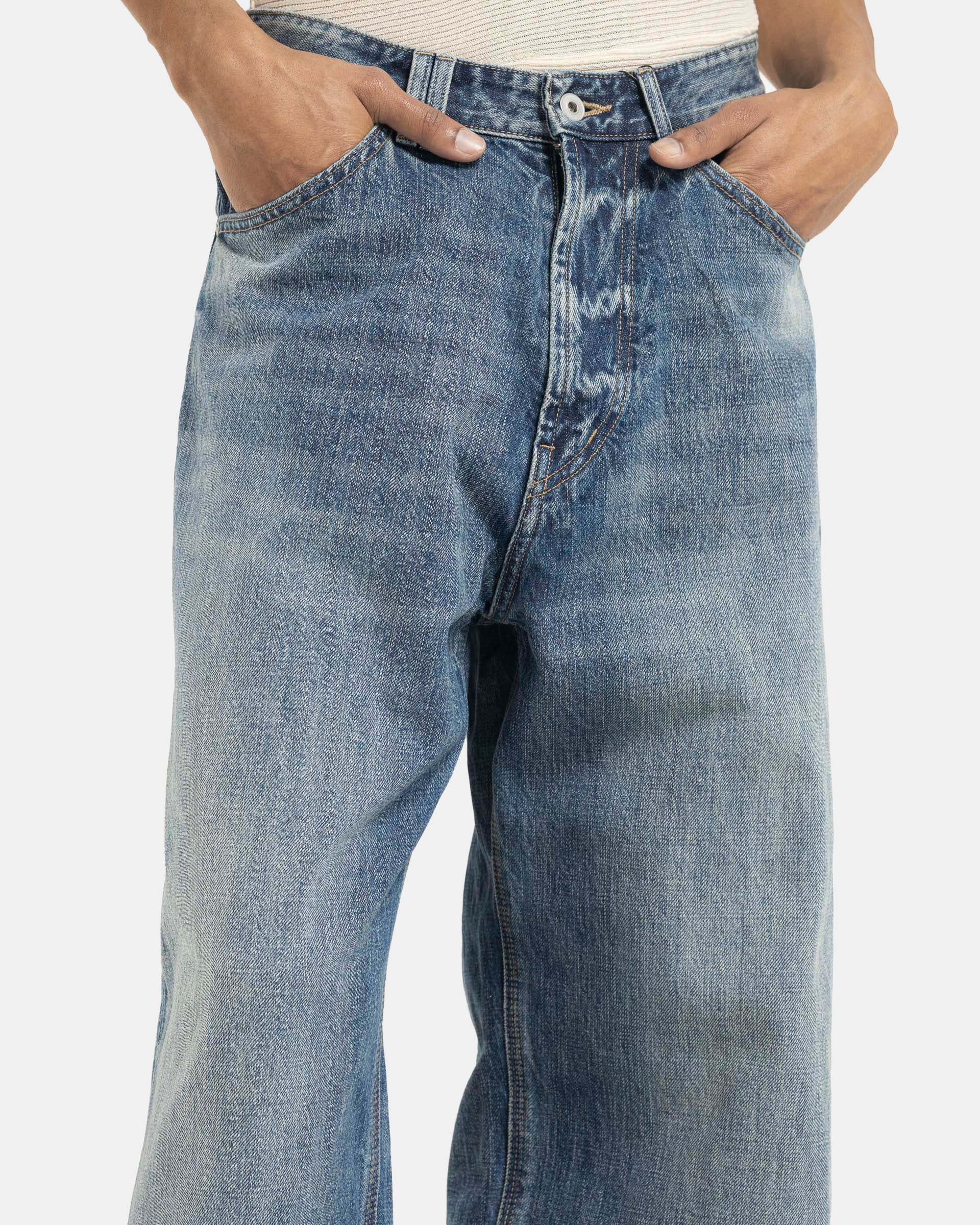 Pollux Washed Denim Pants in Blue