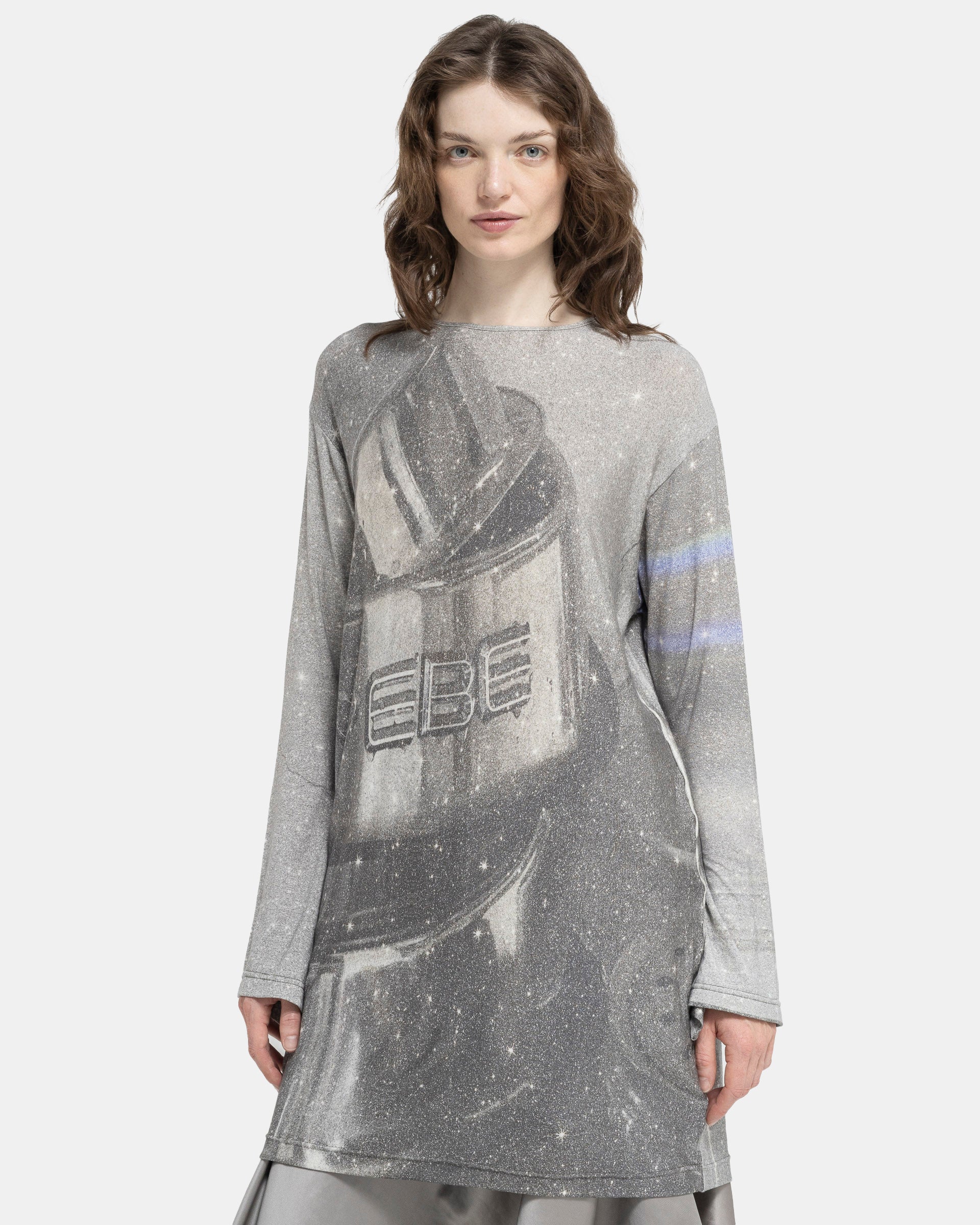 Oversized Printed T-Shirt in Grey