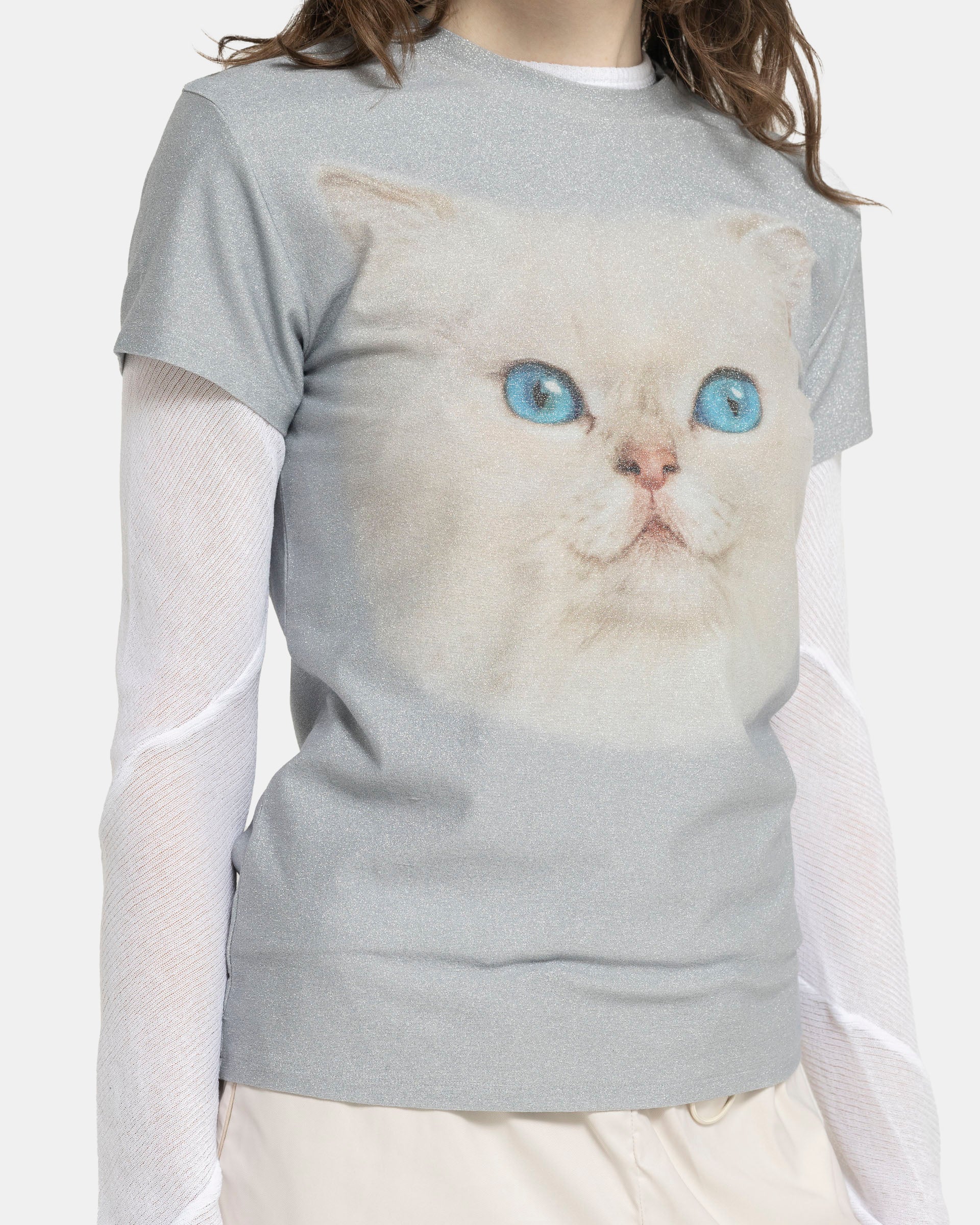 Cat T-Shirt in Pale Blue