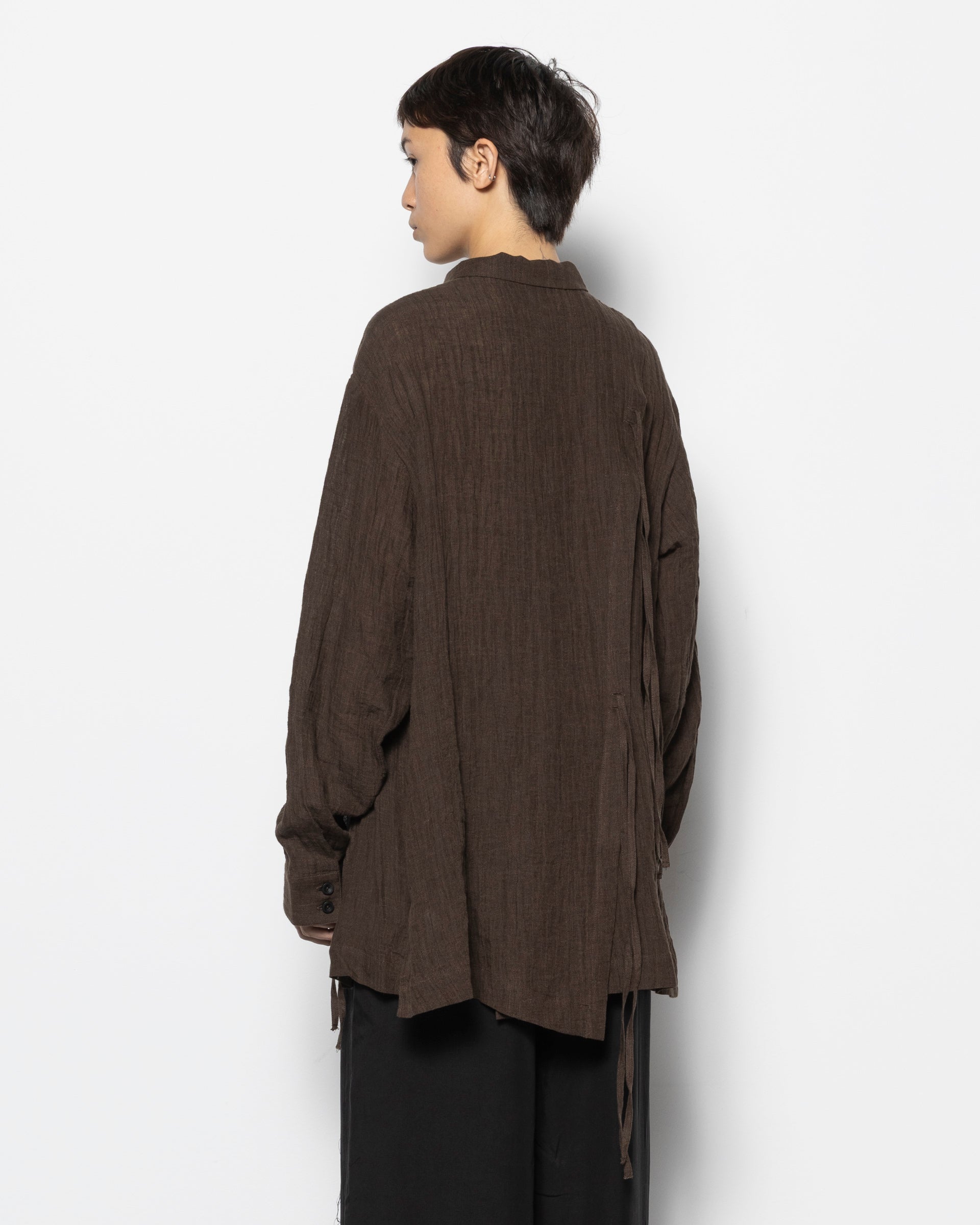 Drop Shoulder Shirt in Brown