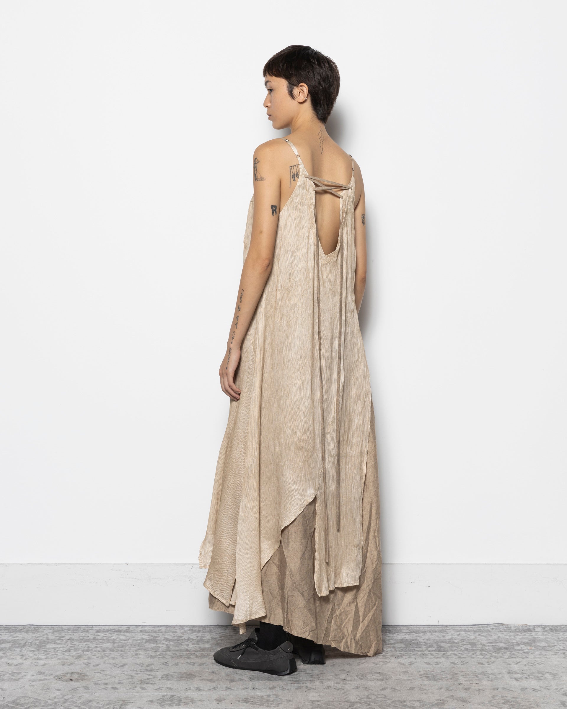 Layer Midi Dress Natural Dyed Beige