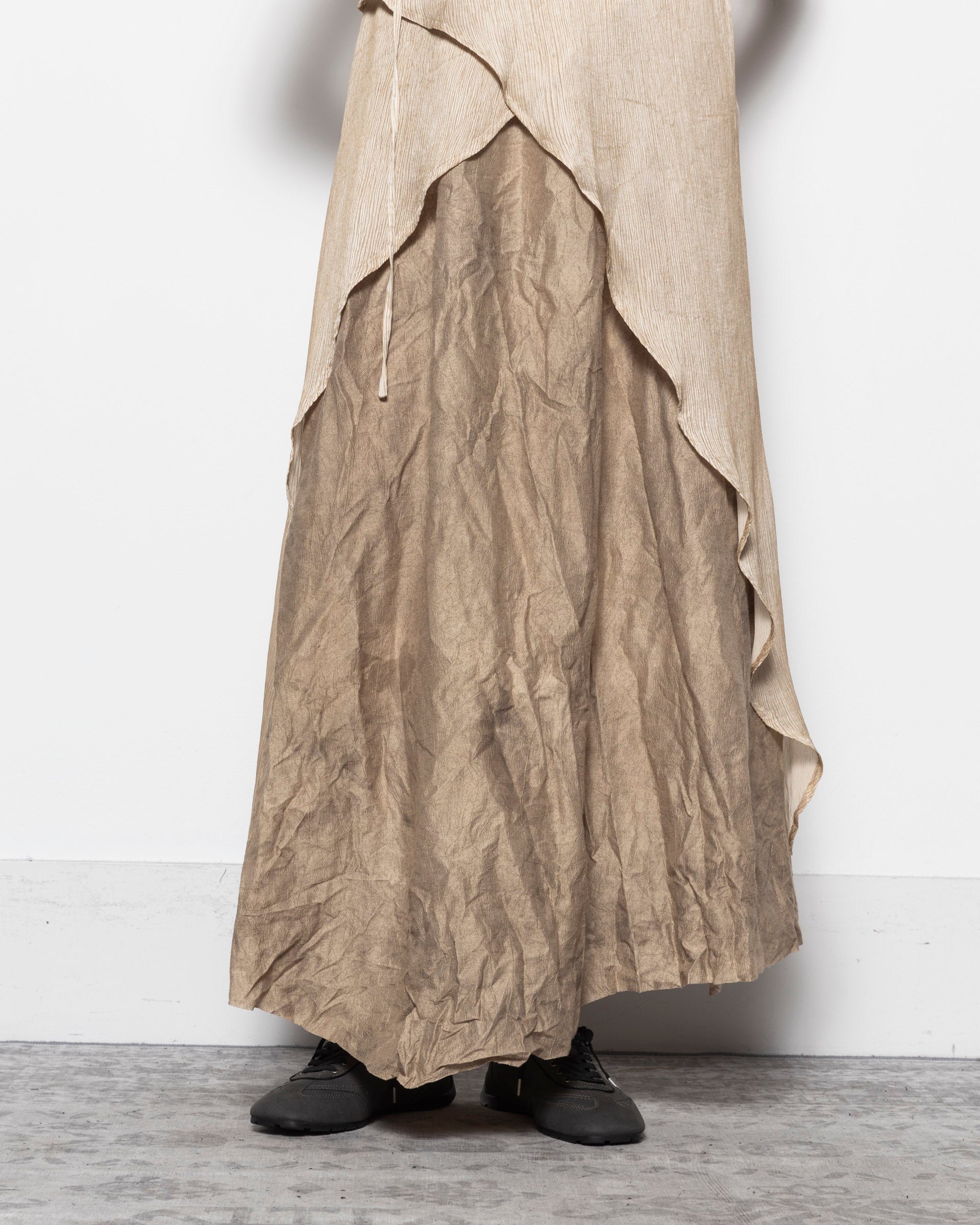 Layer Midi Dress Natural Dyed Beige