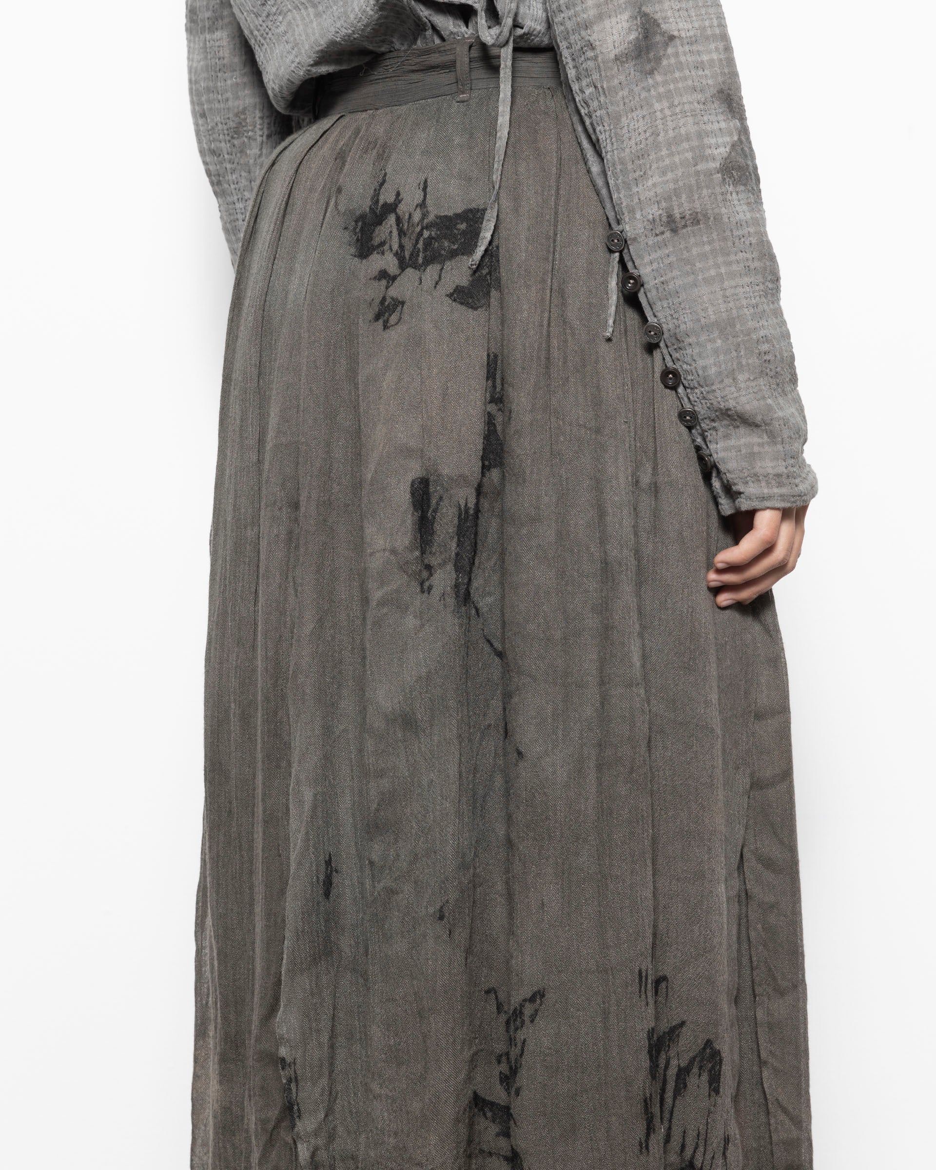 Layered Skirt in Natural Dyed Grey