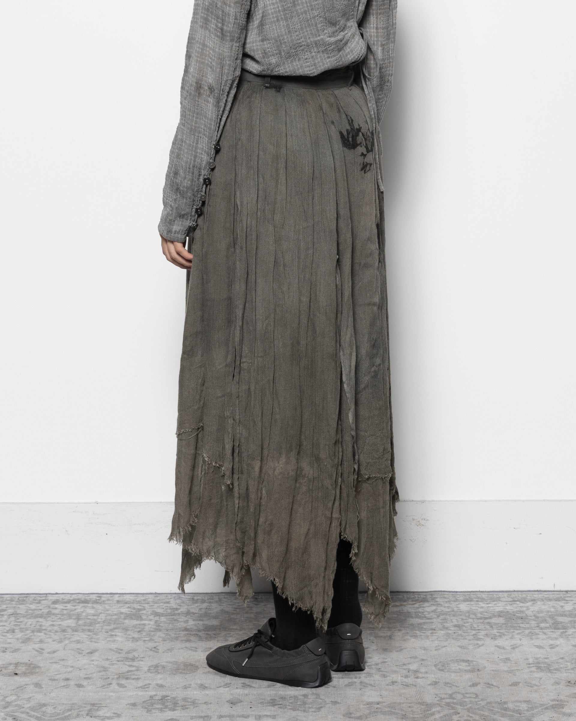 Layered Skirt in Natural Dyed Grey