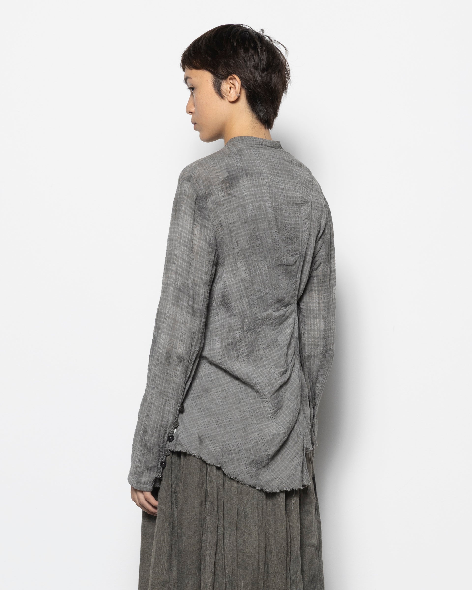 Ruffled Shirt in Natural Dyed Grey