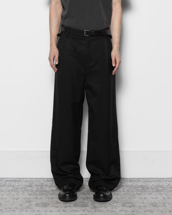 Distressed Wool Pants in Black