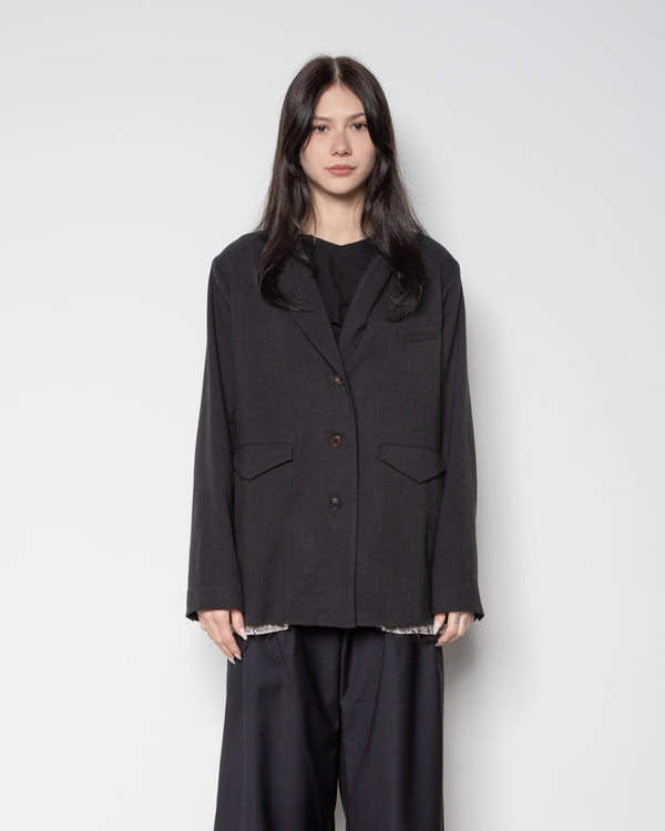 Deconstructed Tailored Blazer in Black