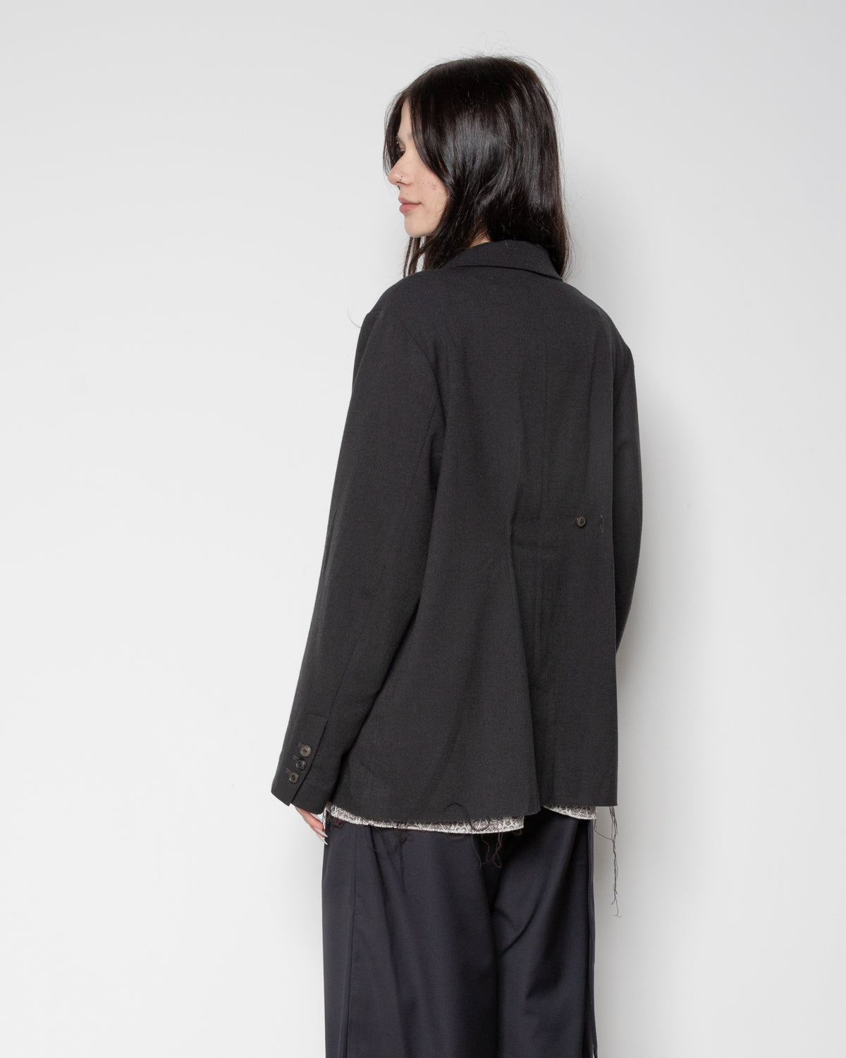 Deconstructed Tailored Blazer in Black