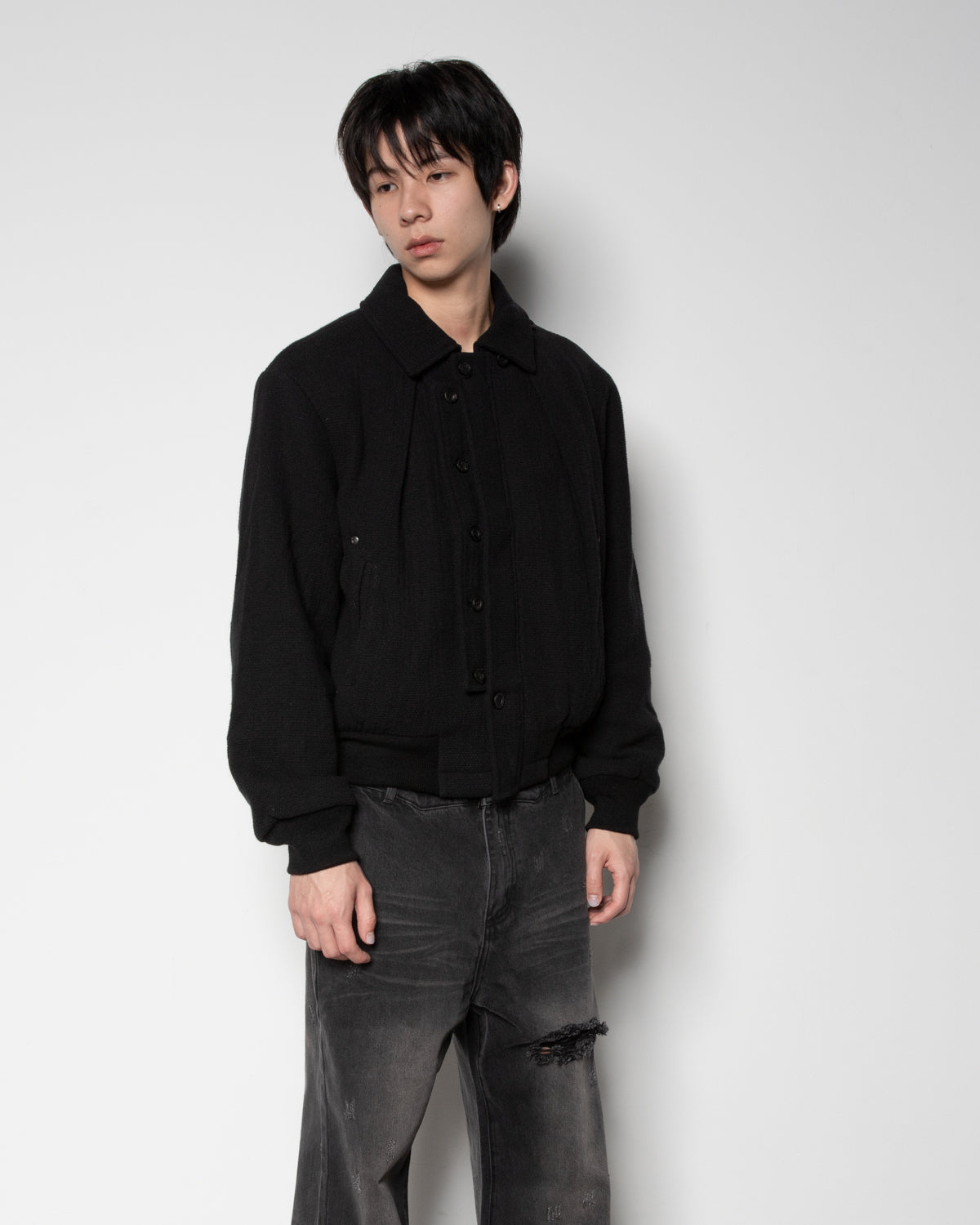 Embellished Bomber in Black