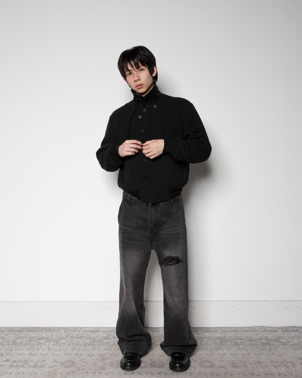 Embellished Bomber in Black